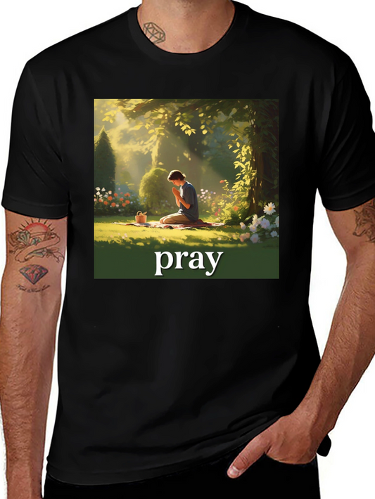 Praying Figure Graphic T-Shirt