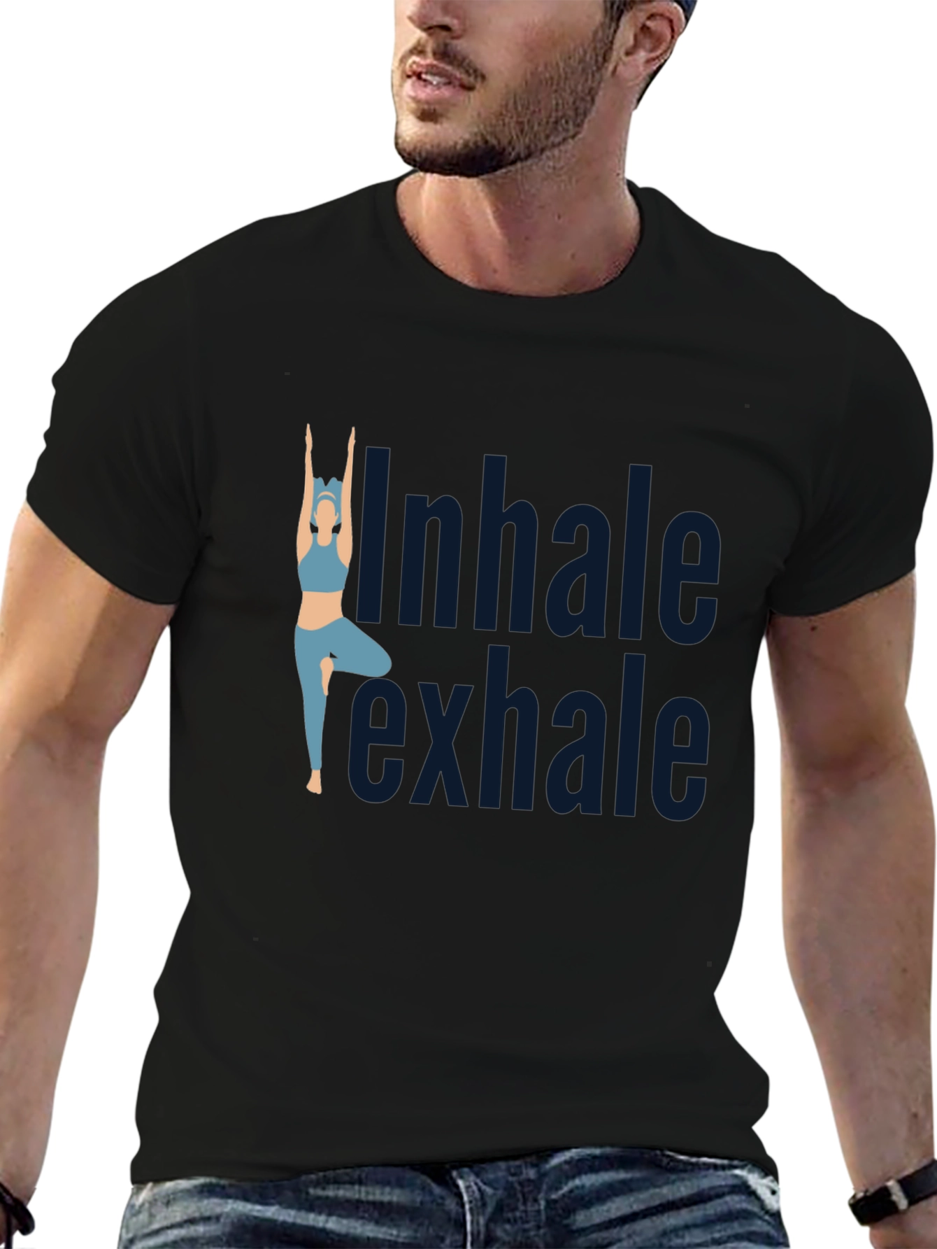 Inhale Exhale Yoga T-Shirt - Black