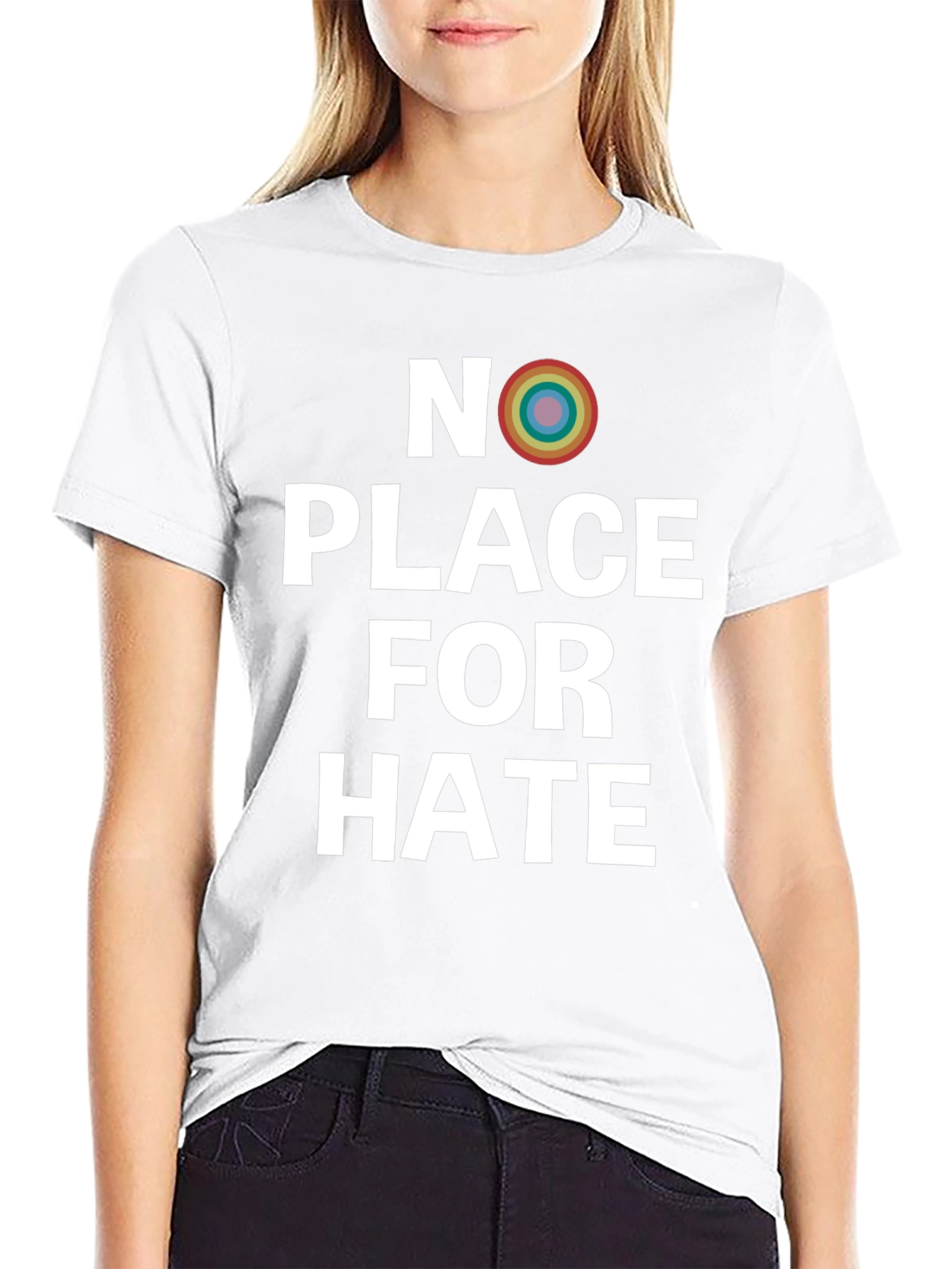 No Place For Hate Rainbow Graphic Tee