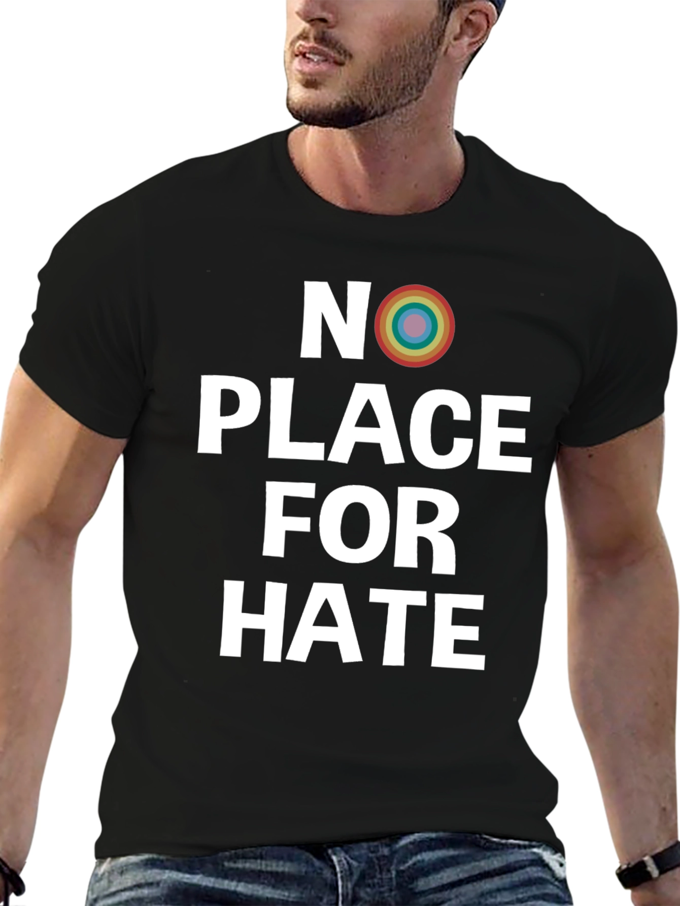No Place For Hate Rainbow Graphic Tee