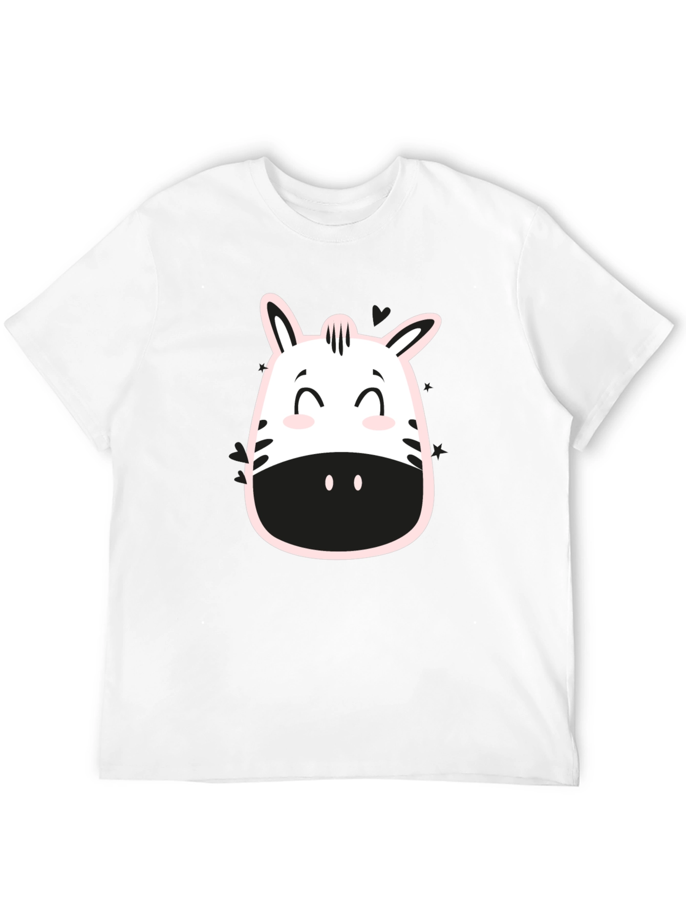Zebra Face Graphic Tee - Trendy Casual T-Shirt