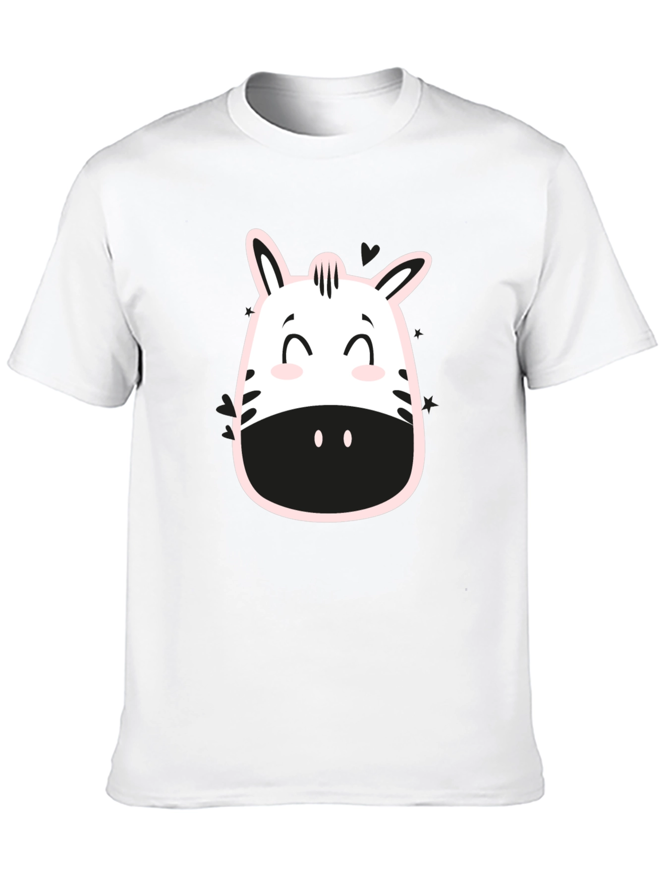Zebra Face Graphic Tee - Trendy Casual T-Shirt