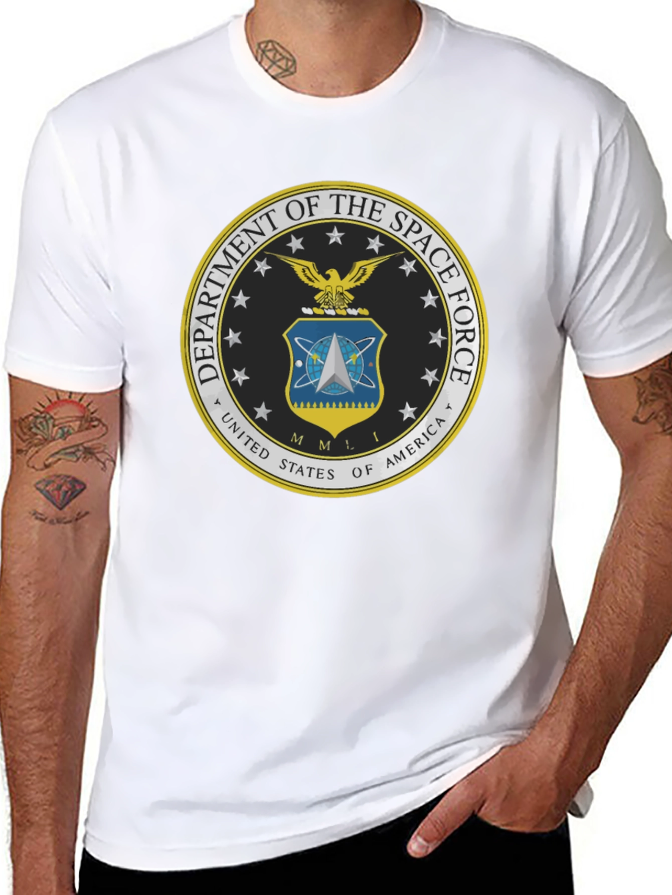 US Space Force Emblem T-Shirt - Black