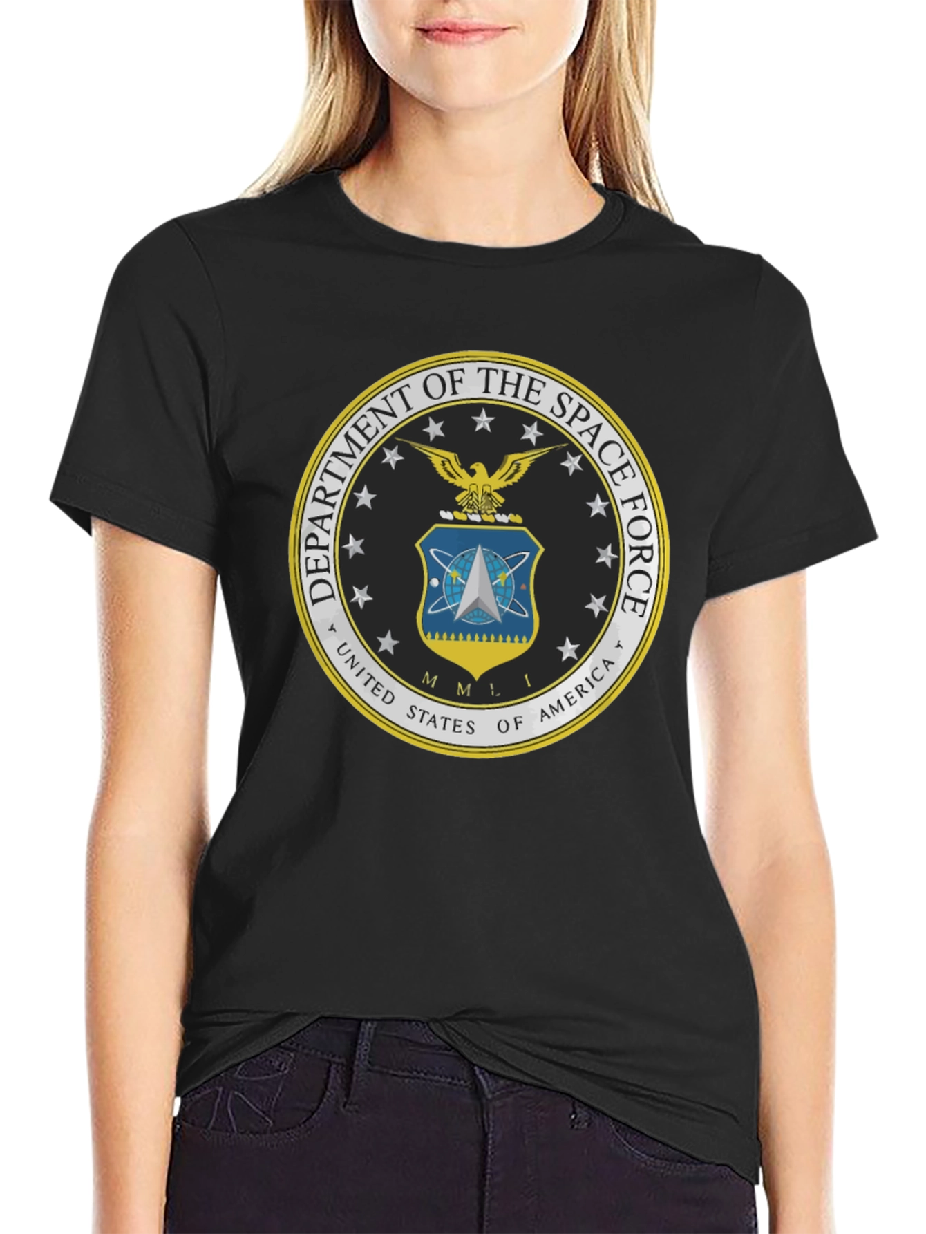 US Space Force Emblem T-Shirt - Black