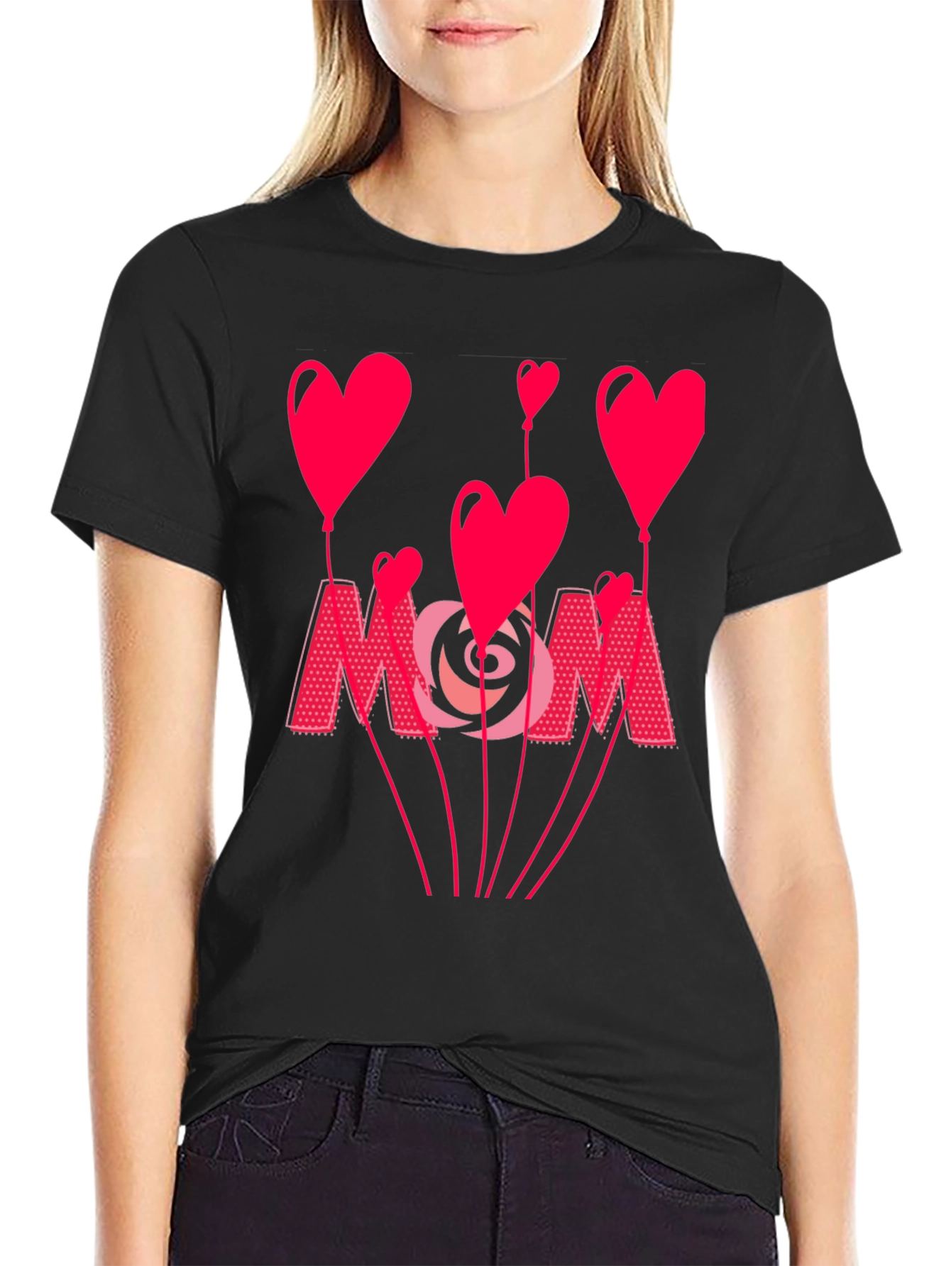 Mom Heart Balloon Graphic Tee - Mothers Day Shirt