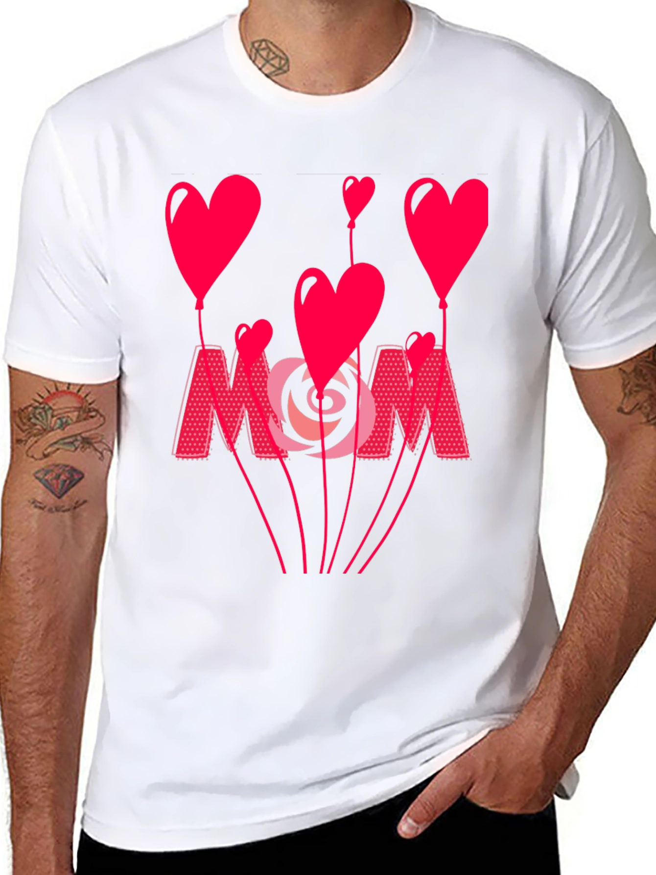 Mom Heart Balloon Graphic Tee - Mothers Day Shirt