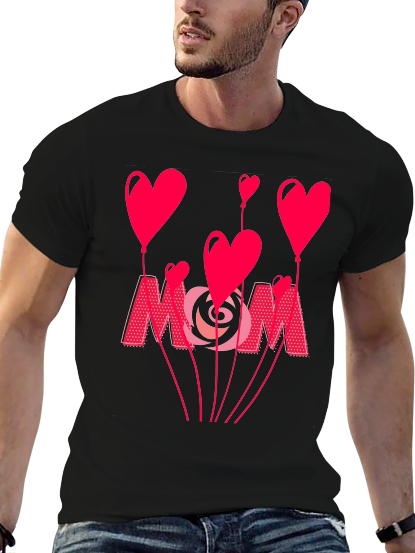 Mom Heart Balloon Graphic Tee - Mothers Day Shirt