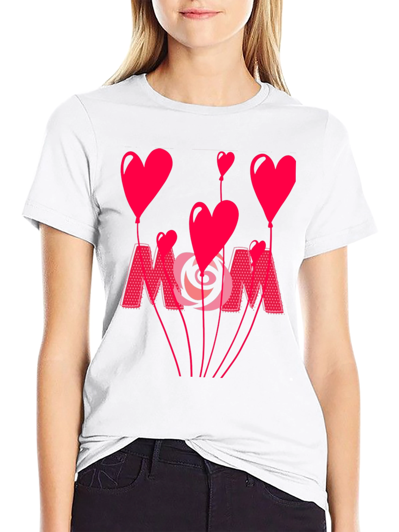 Mom Heart Balloon Graphic Tee - Mothers Day Shirt
