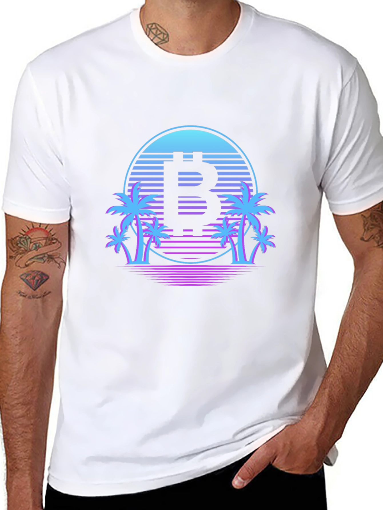 Bitcoin Retro Palm Tree T-Shirt