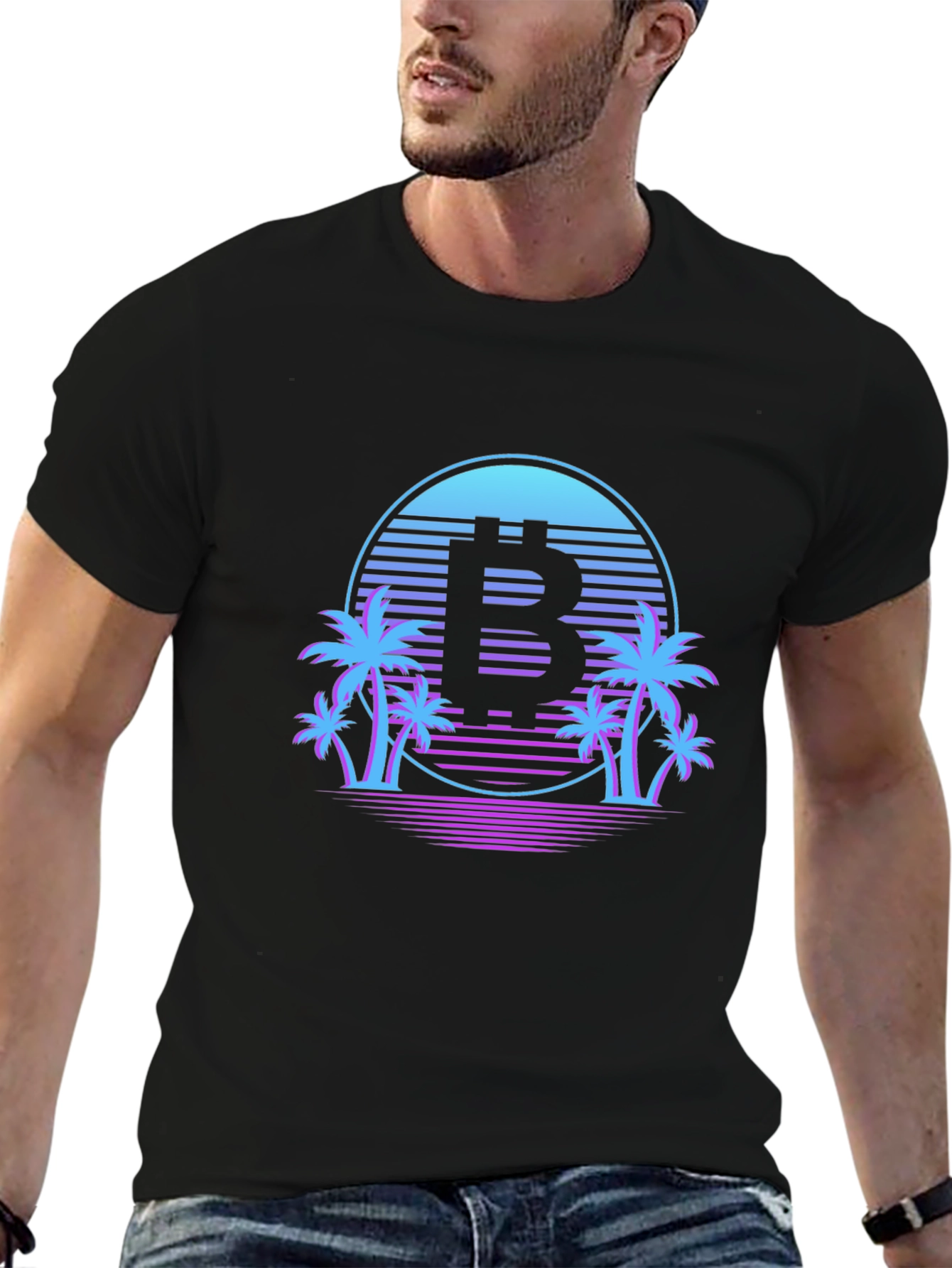 Bitcoin Retro Palm Tree T-Shirt