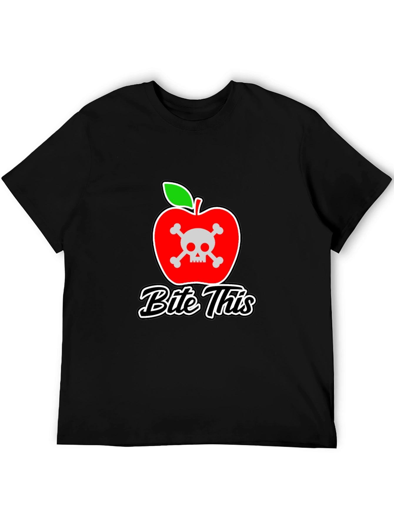 Bite This Graphic Tee - Skull Apple Design