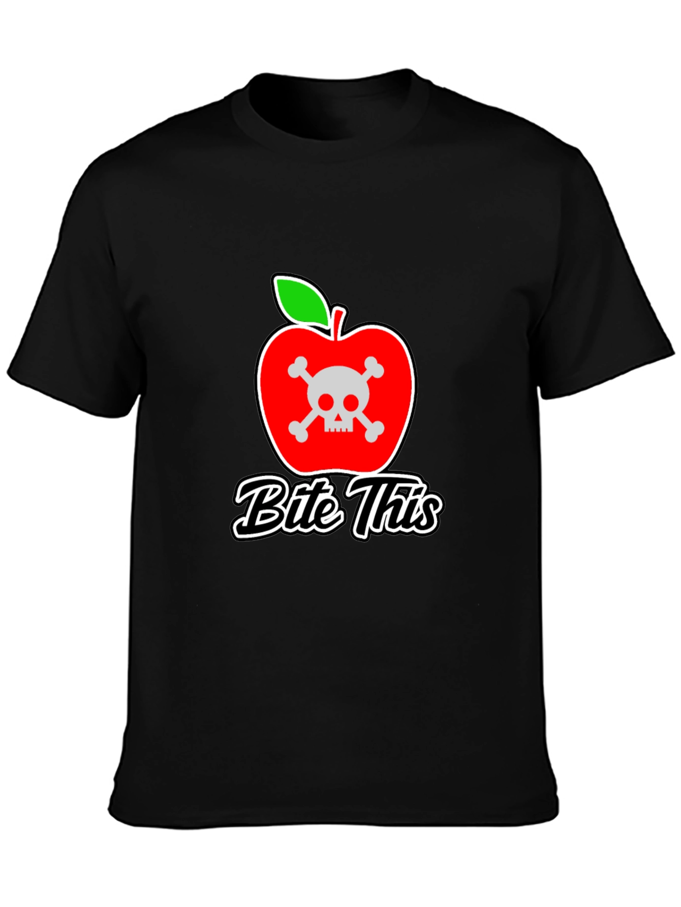 Bite This Graphic Tee - Skull Apple Design