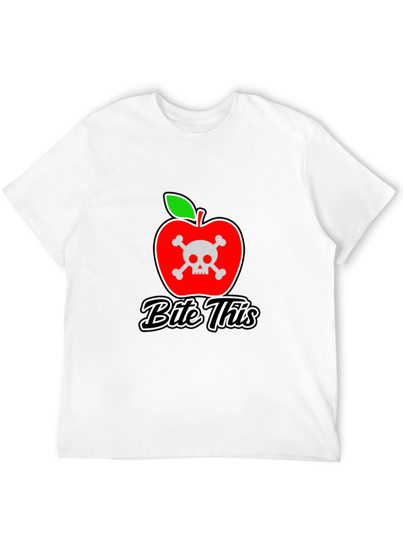 Bite This Graphic Tee - Skull Apple Design