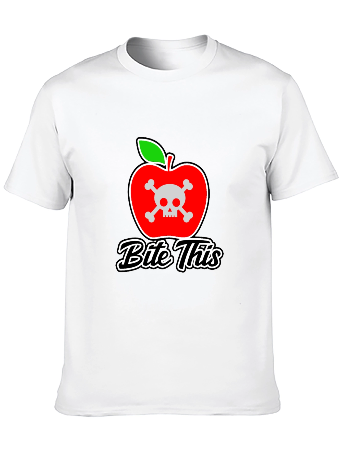 Bite This Graphic Tee - Skull Apple Design