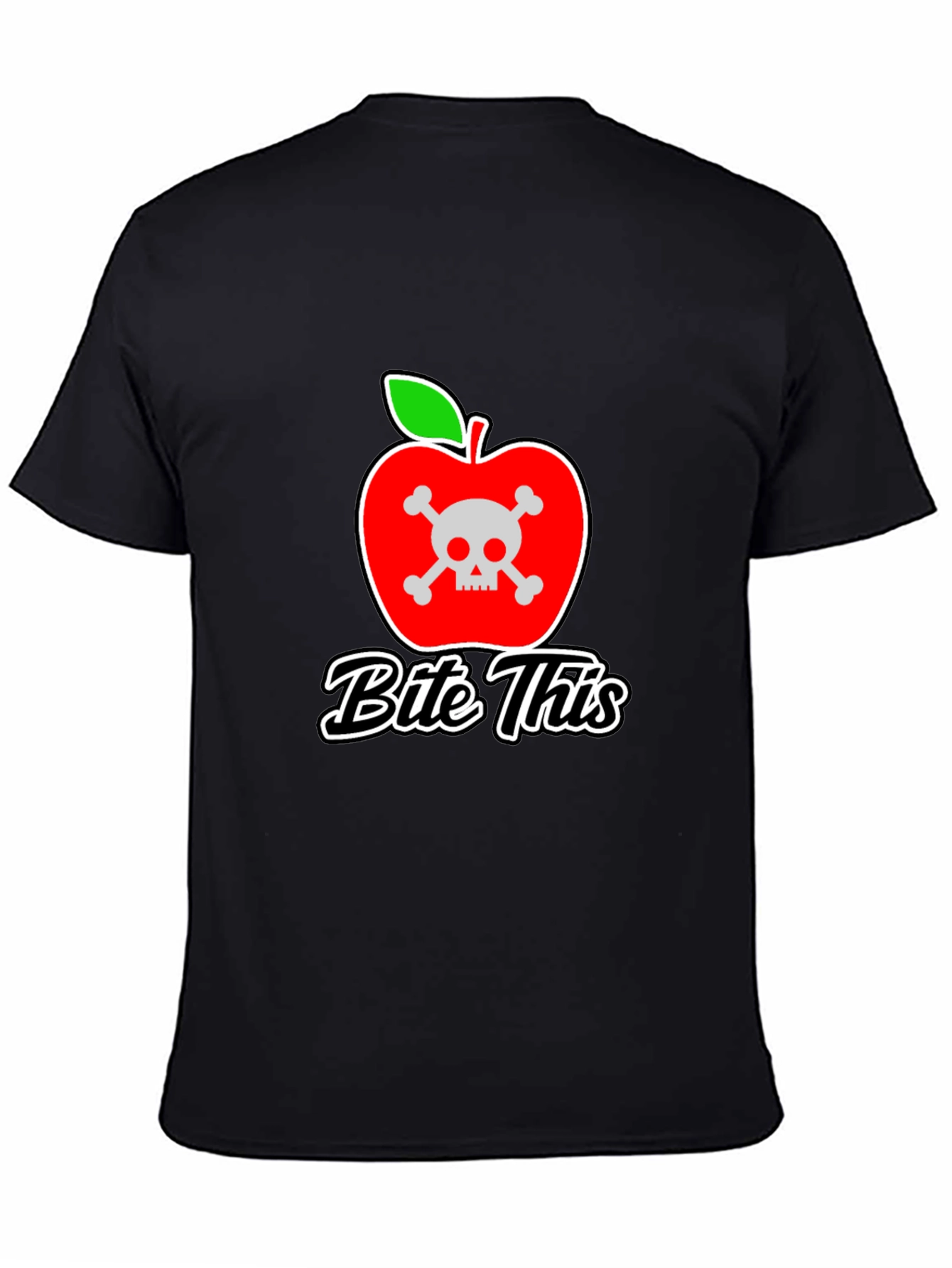 Bite This Graphic Tee - Skull Apple Design
