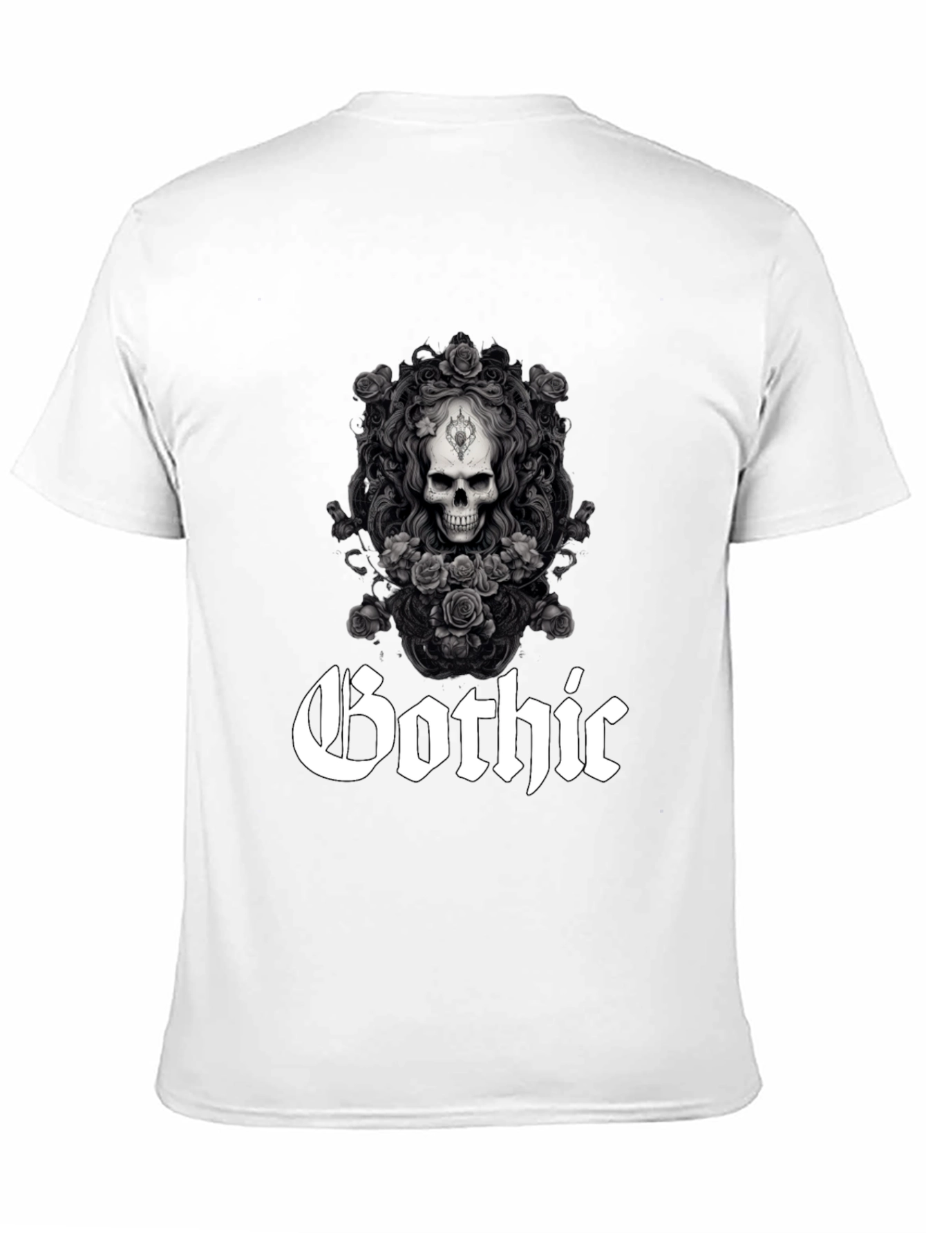 Gothic Skull & Roses Graphic Tee