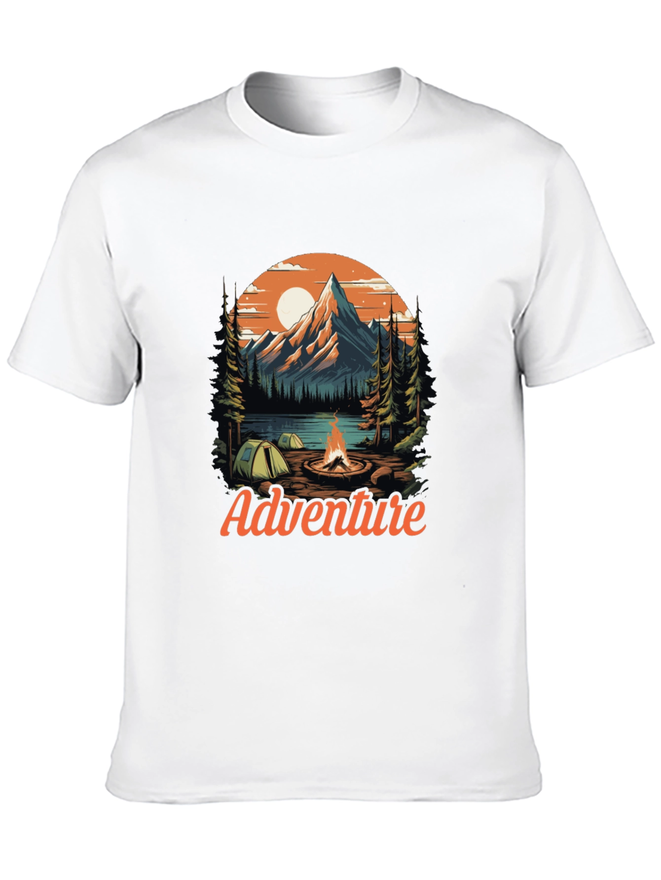 Adventure Graphic Tee - Mountain Campfire Design