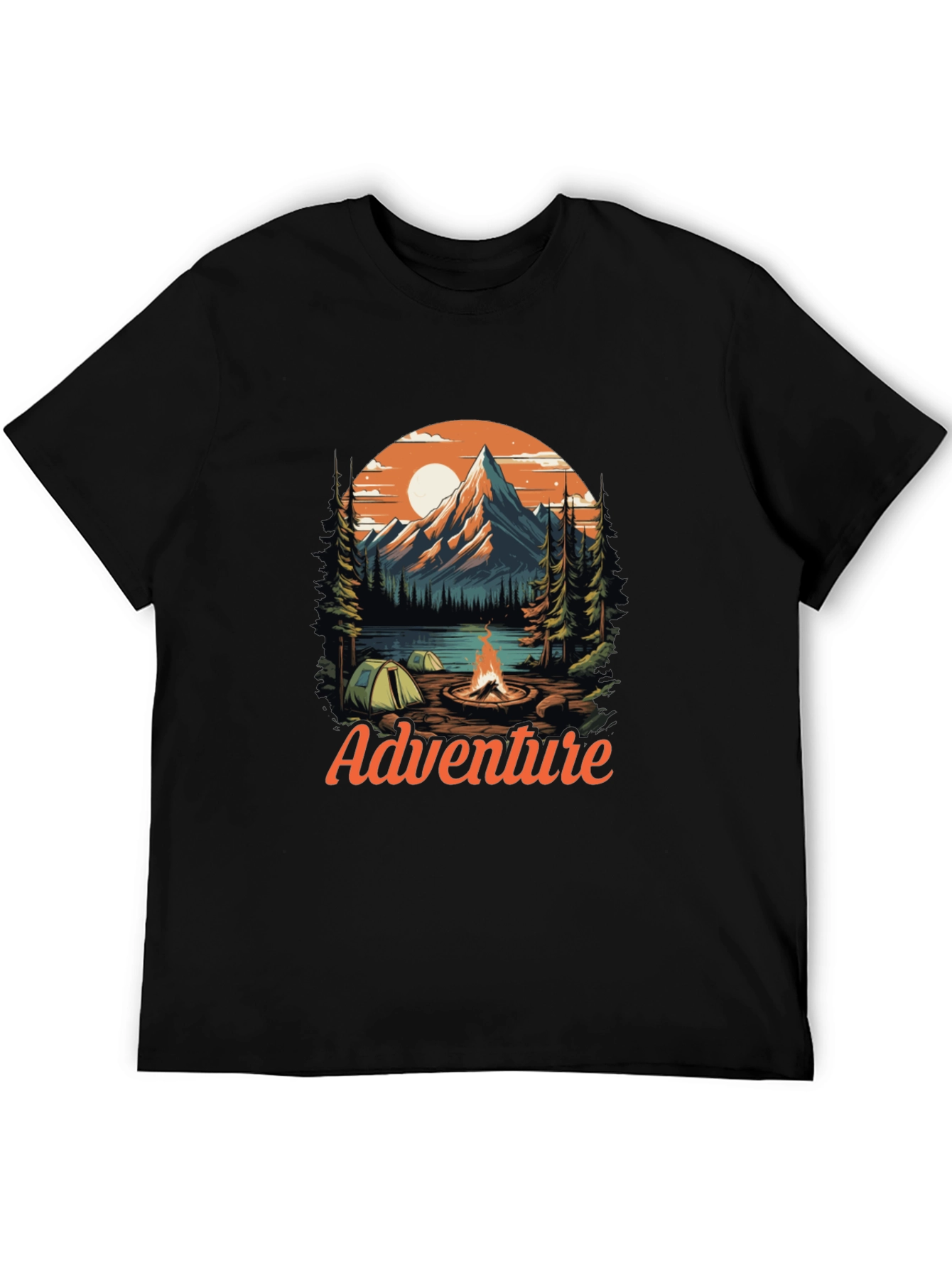 Adventure Graphic Tee - Mountain Campfire Design