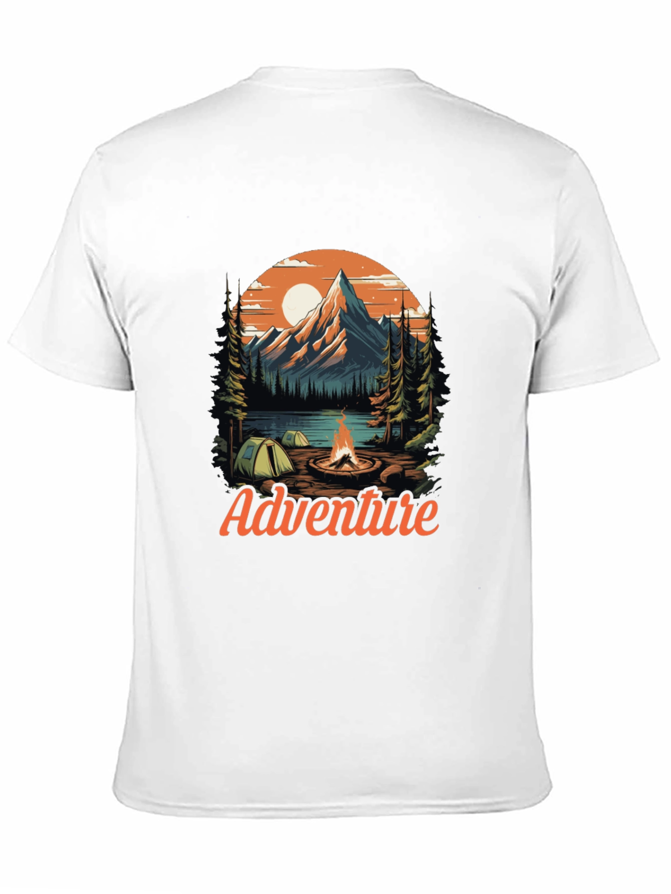 Adventure Graphic Tee - Mountain Campfire Design