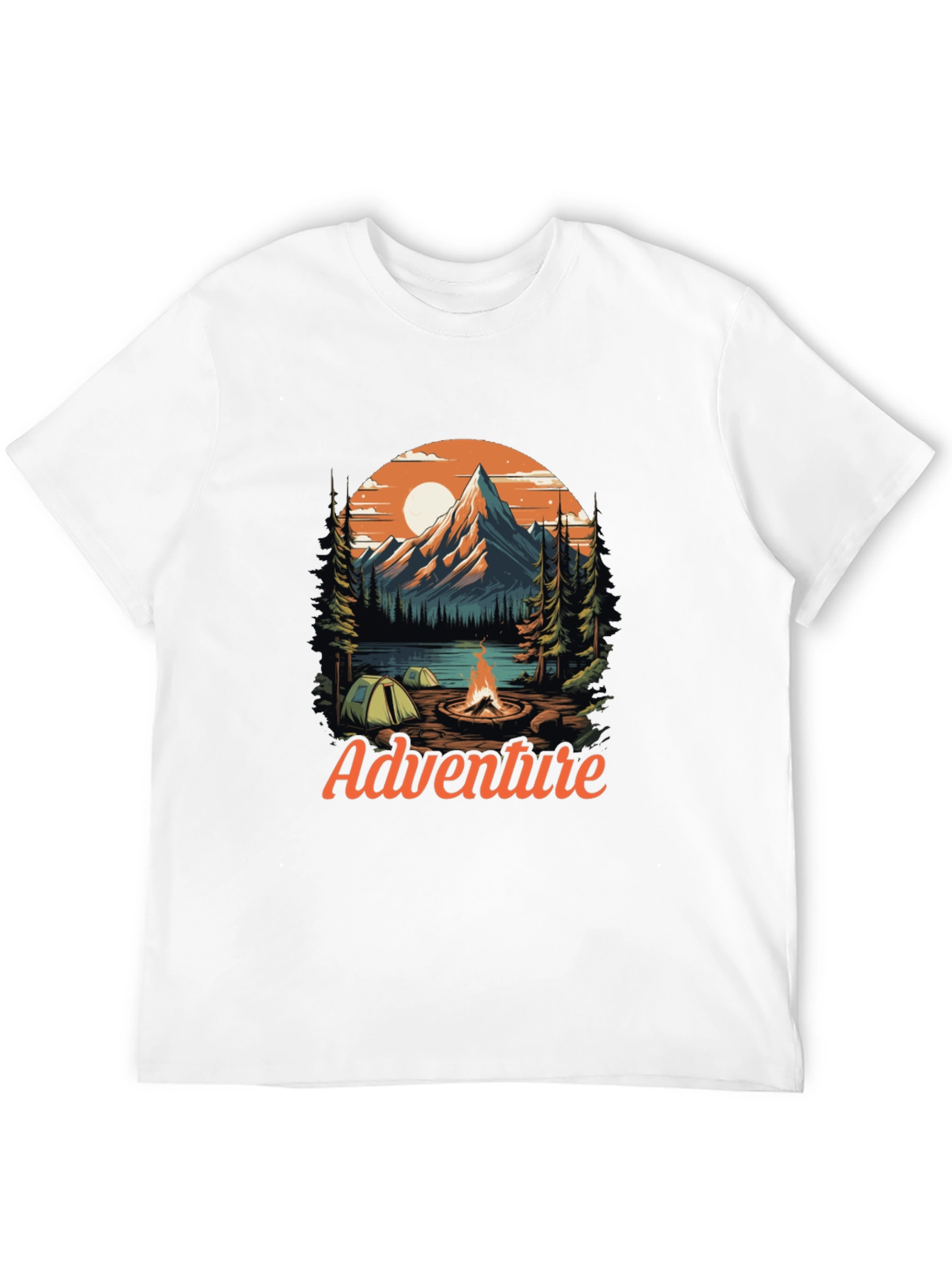 Adventure Graphic Tee - Mountain Campfire Design