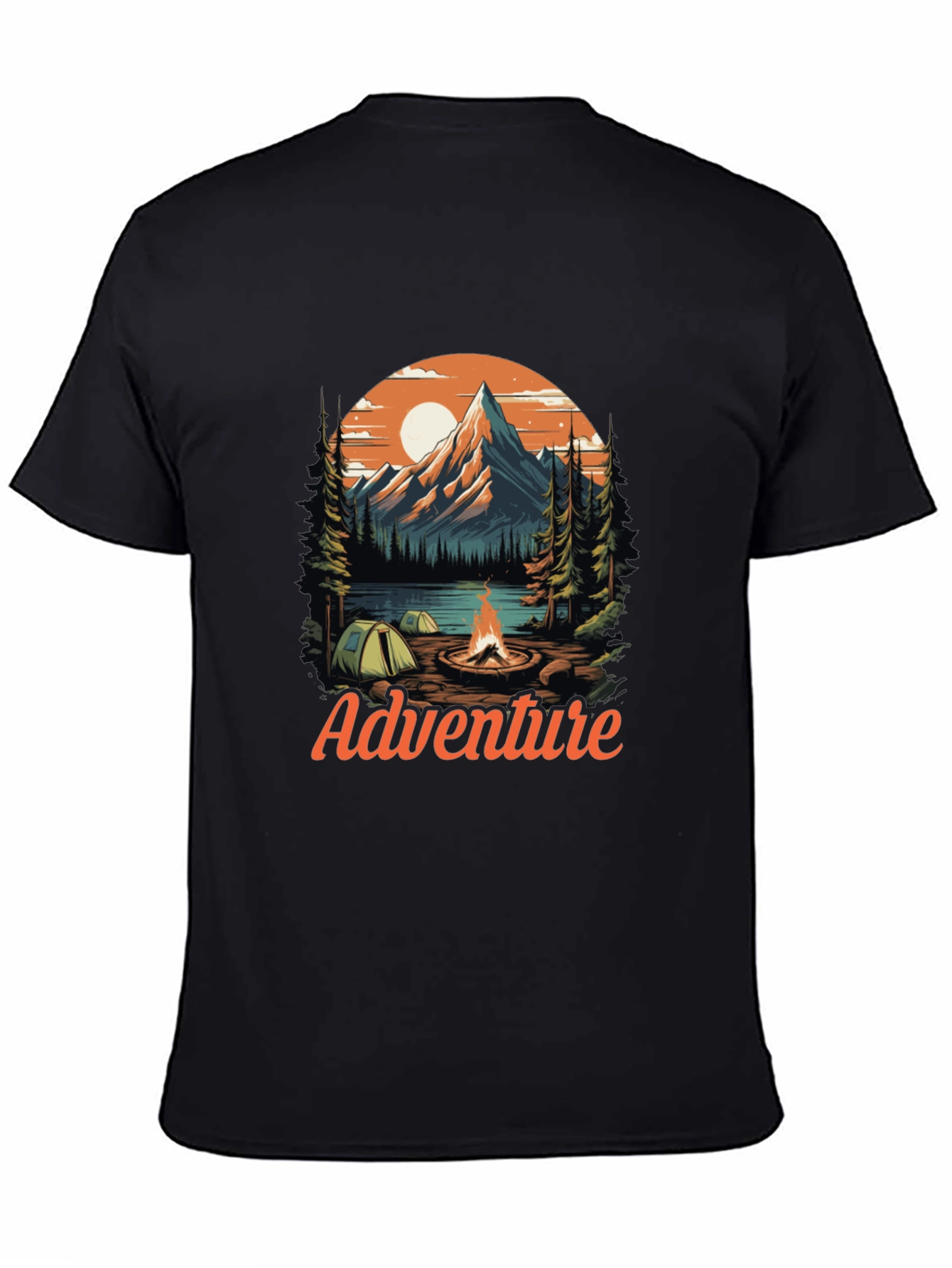 Adventure Graphic Tee - Mountain Campfire Design