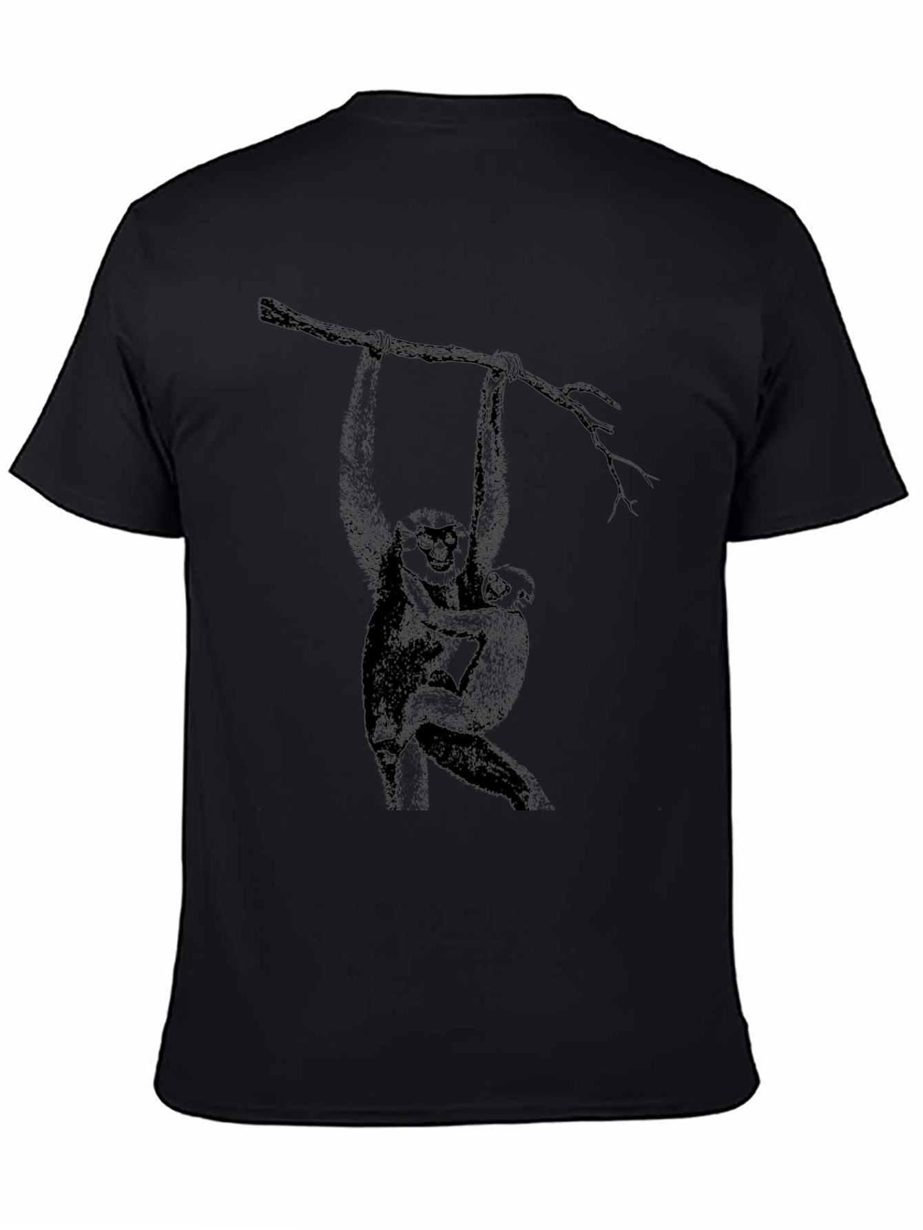 Black Gibbon Monkey T-Shirt