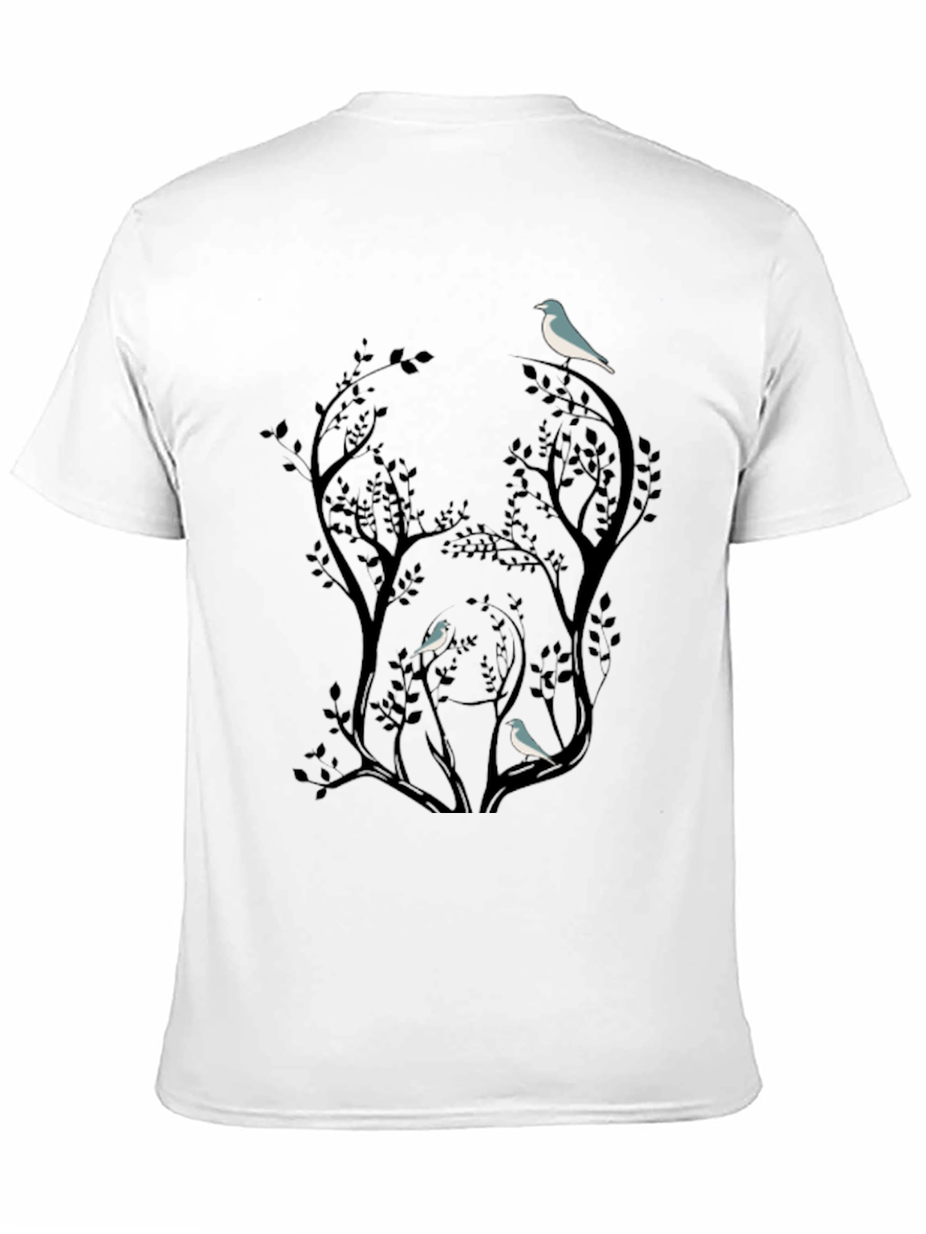 Bird Silhouette Graphic Black T-Shirt