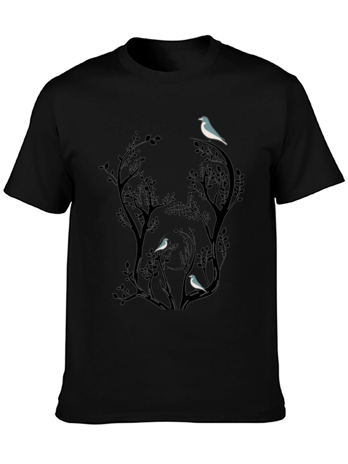 Bird Silhouette Graphic Black T-Shirt