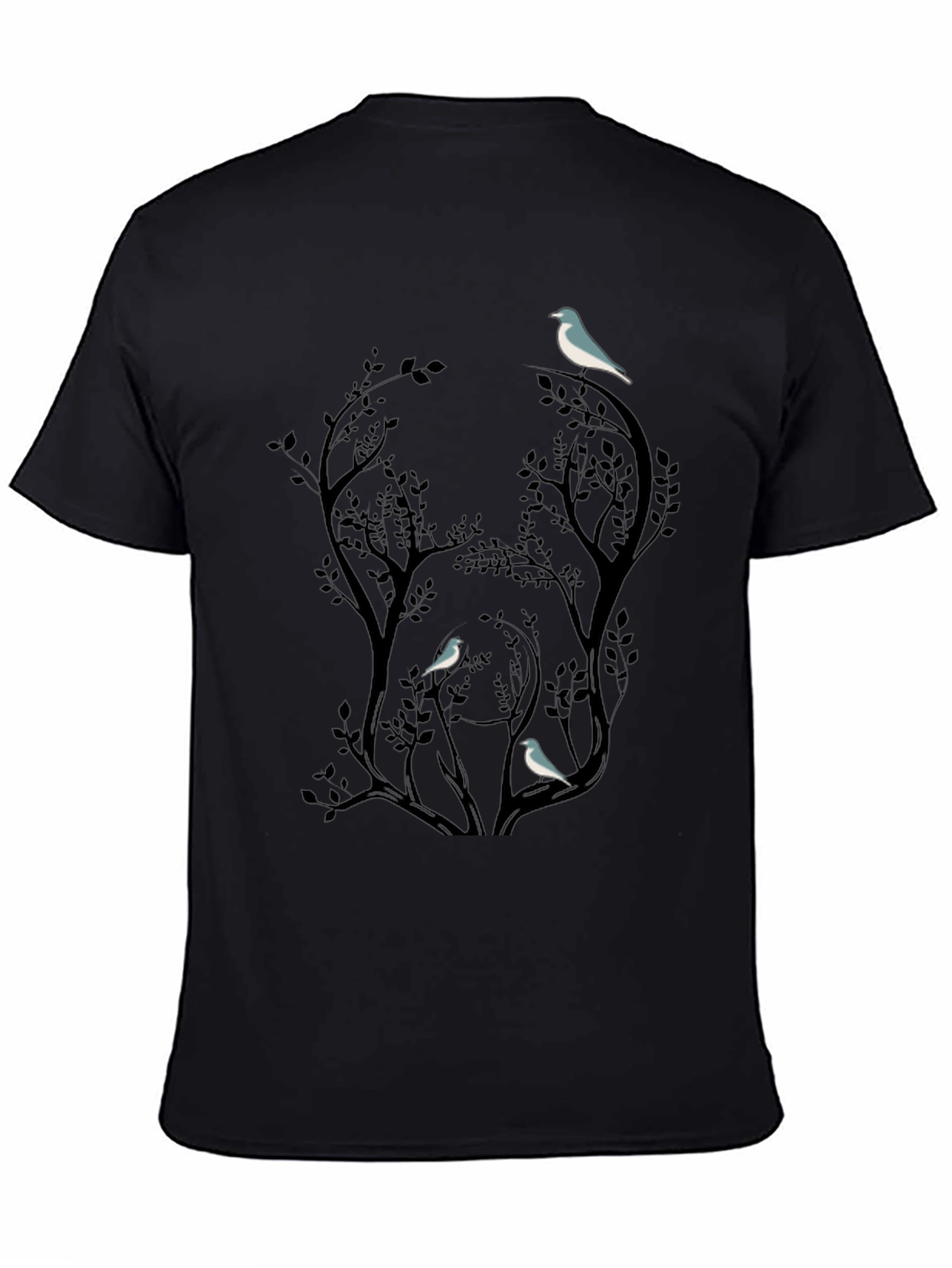 Bird Silhouette Graphic Black T-Shirt