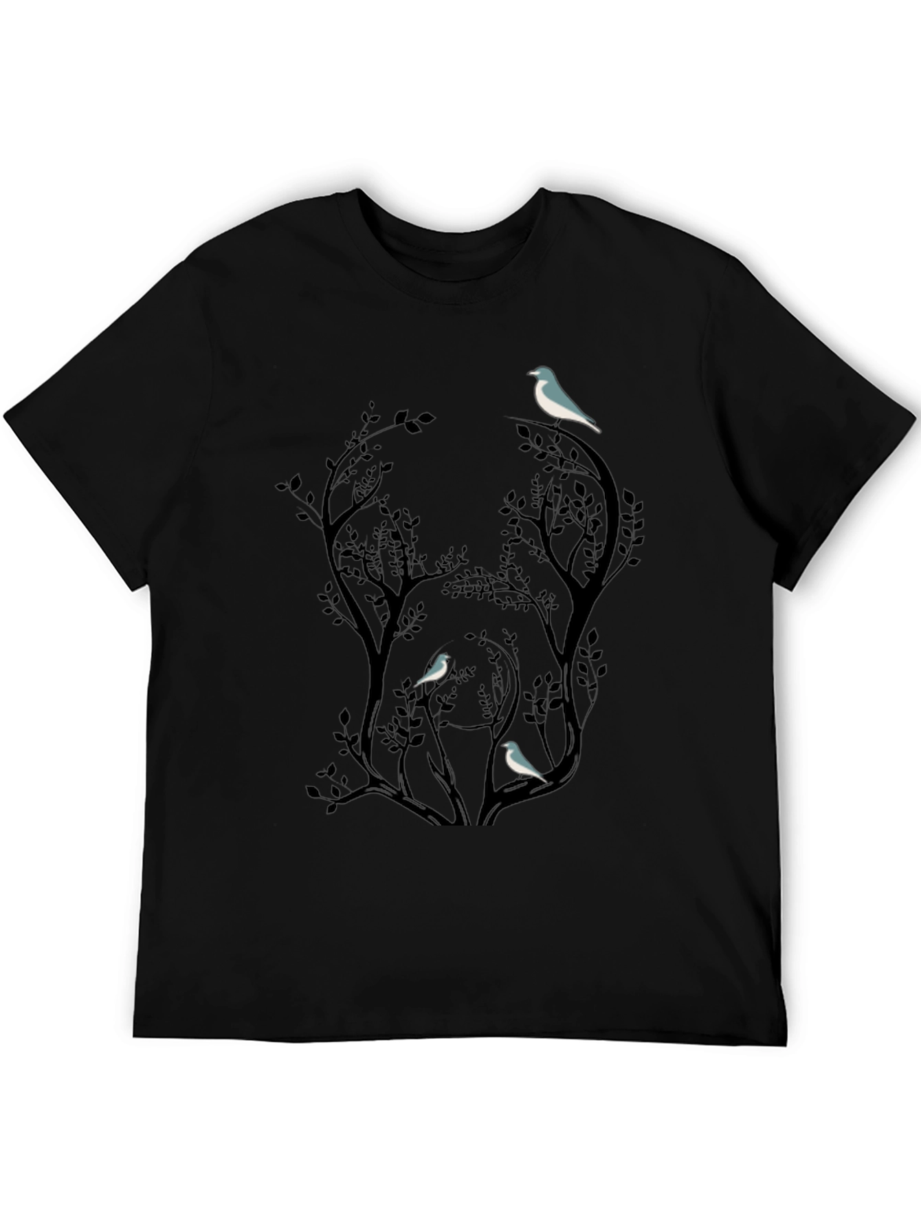 Bird Silhouette Graphic Black T-Shirt