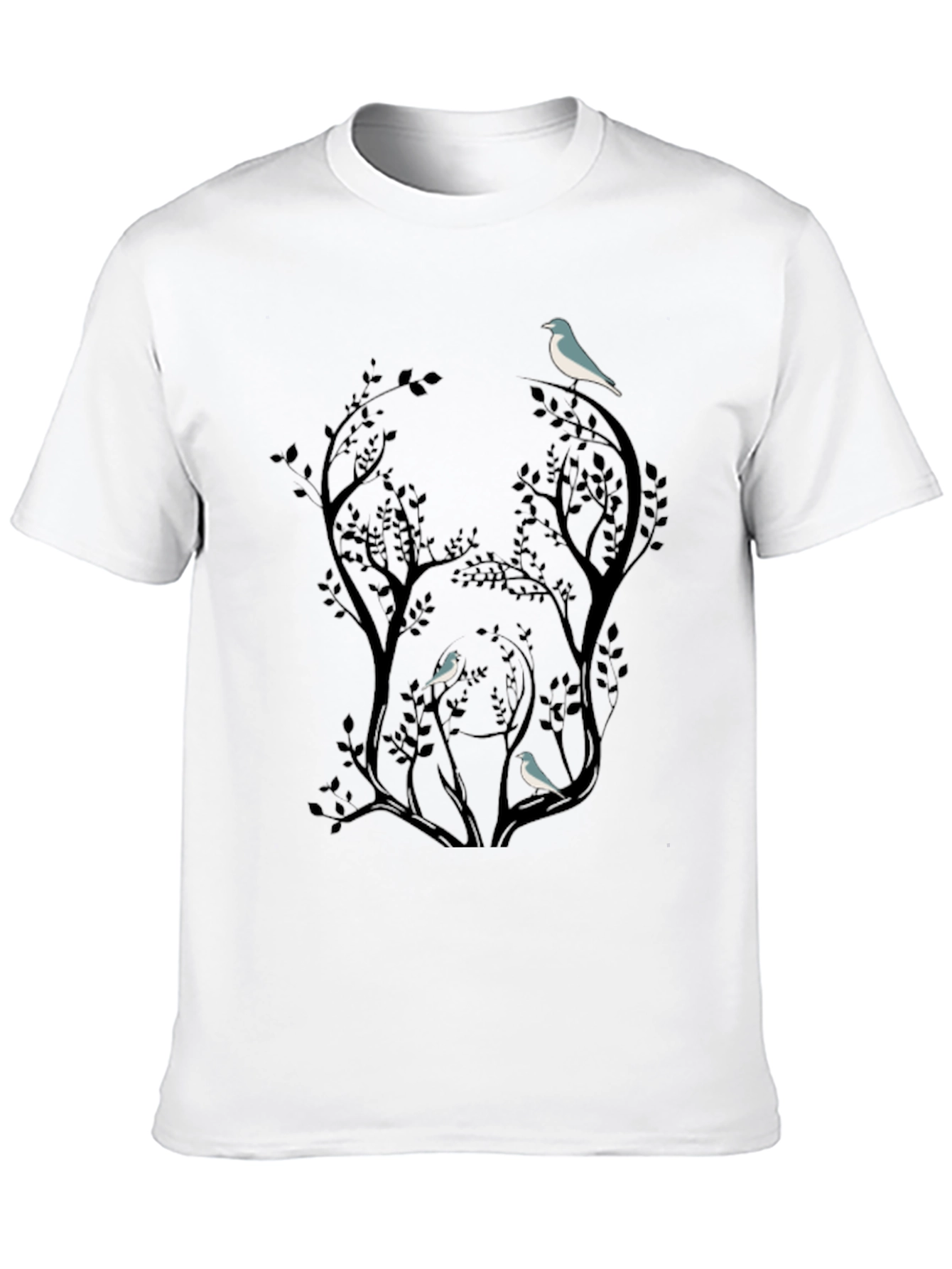 Bird Silhouette Graphic Black T-Shirt