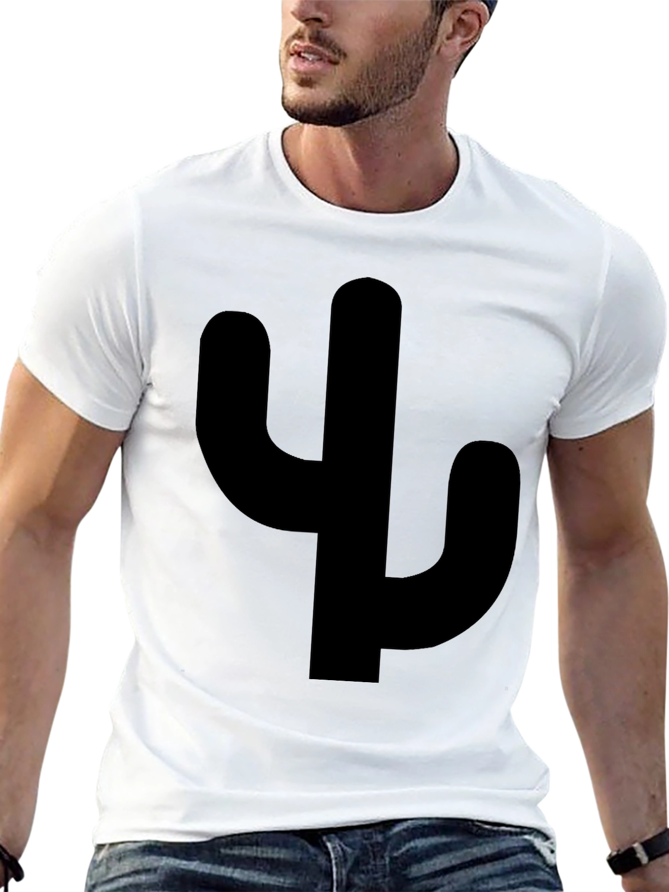 Cactus Silhouette Graphic Tee - Casual Style