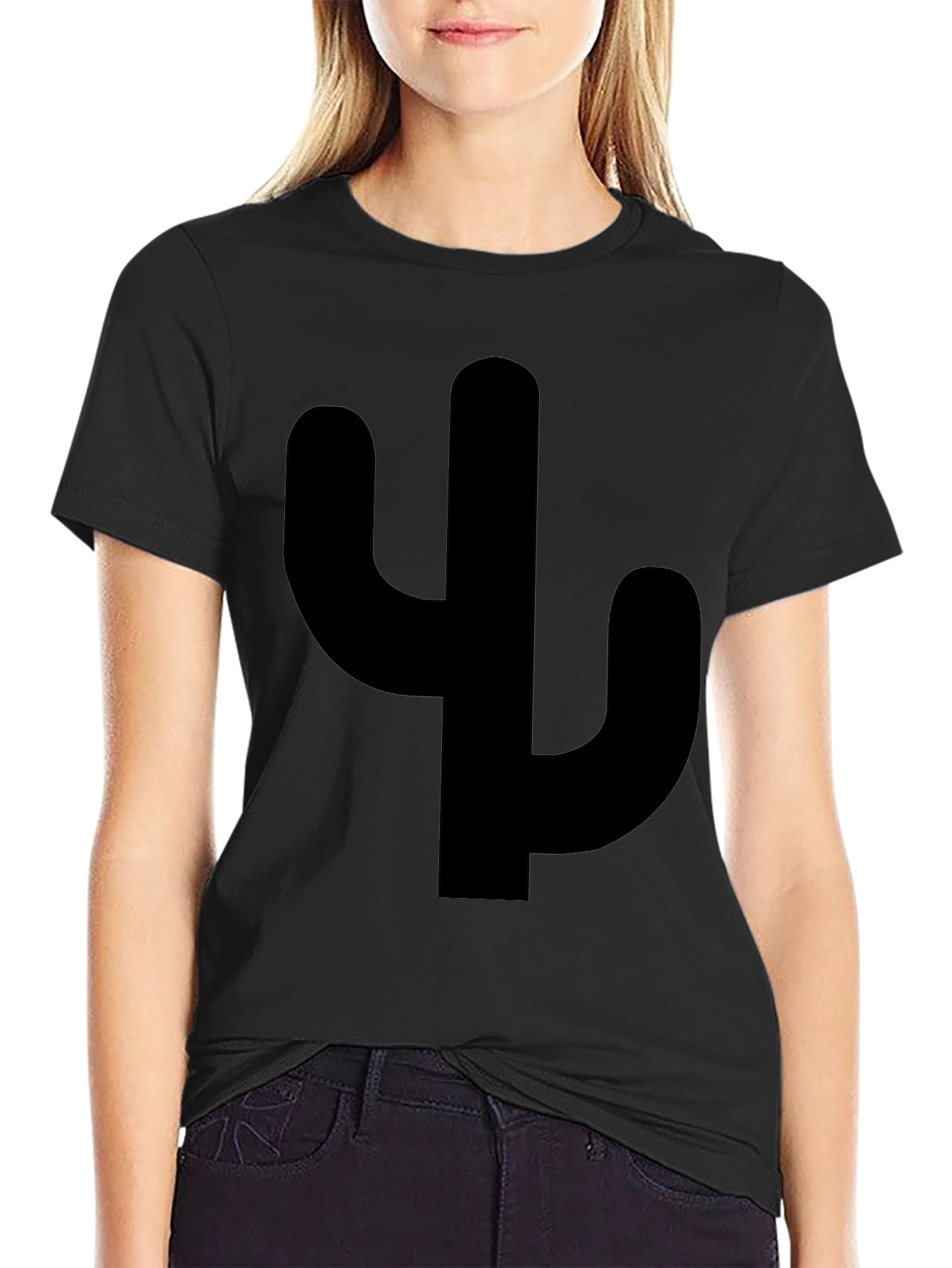 Cactus Silhouette Graphic Tee - Casual Style