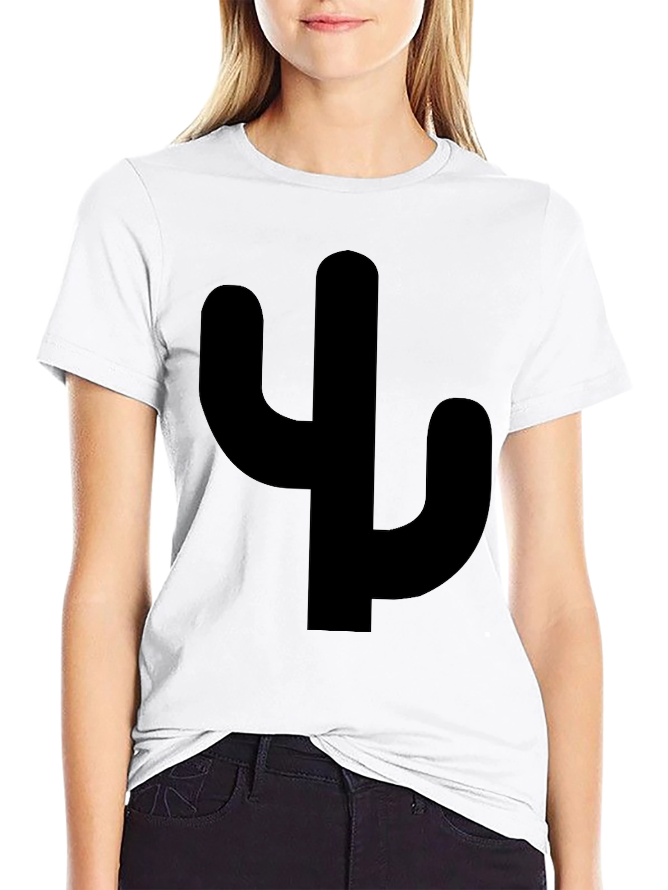 Cactus Silhouette Graphic Tee - Casual Style