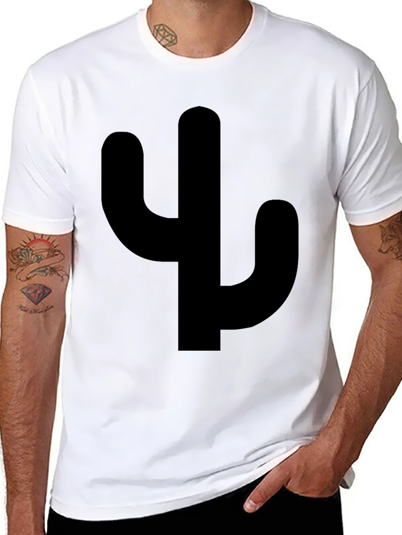 Cactus Silhouette Graphic Tee - Casual Style