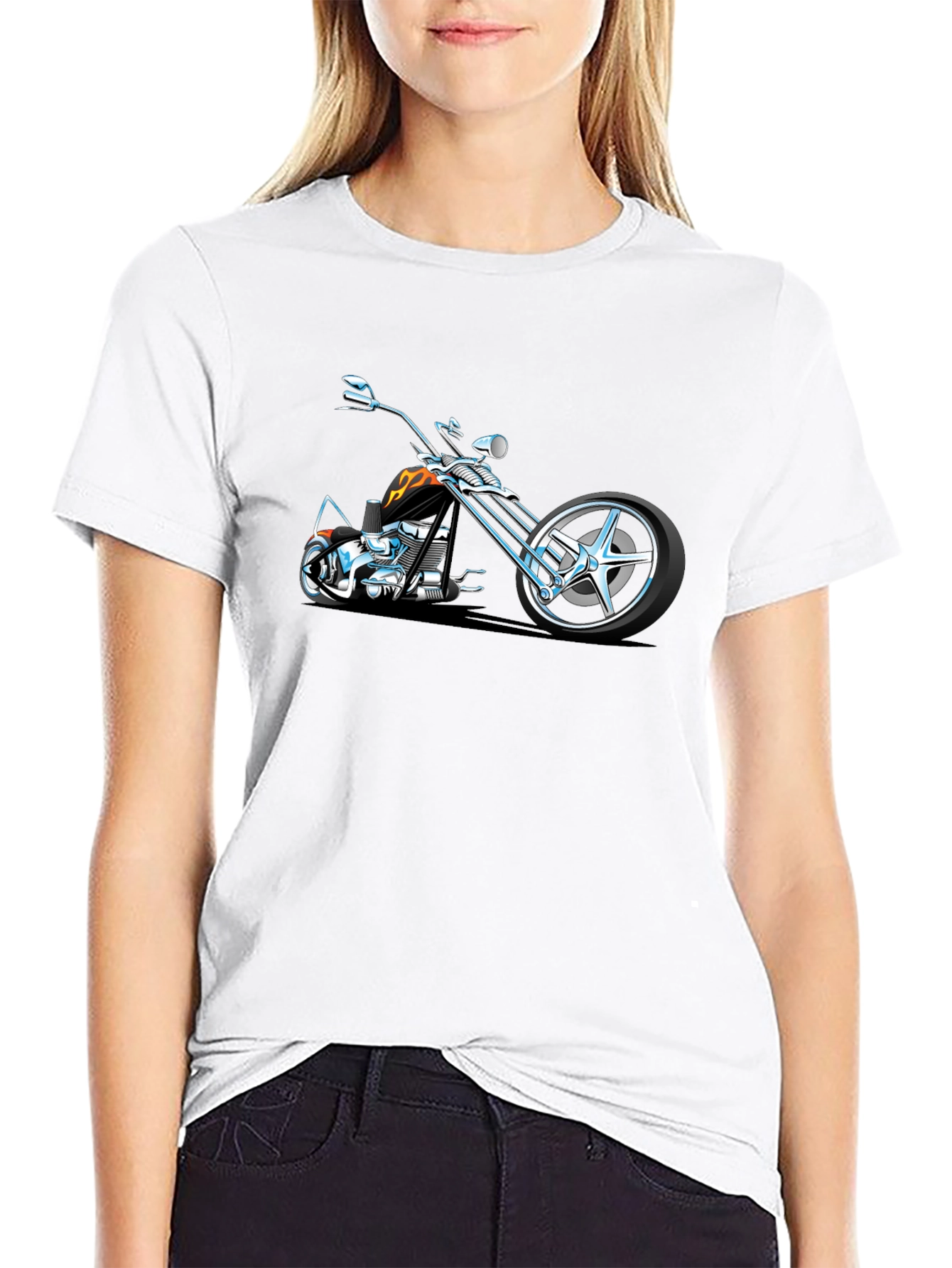 Cool Motorcycle Graphic Tee - Black