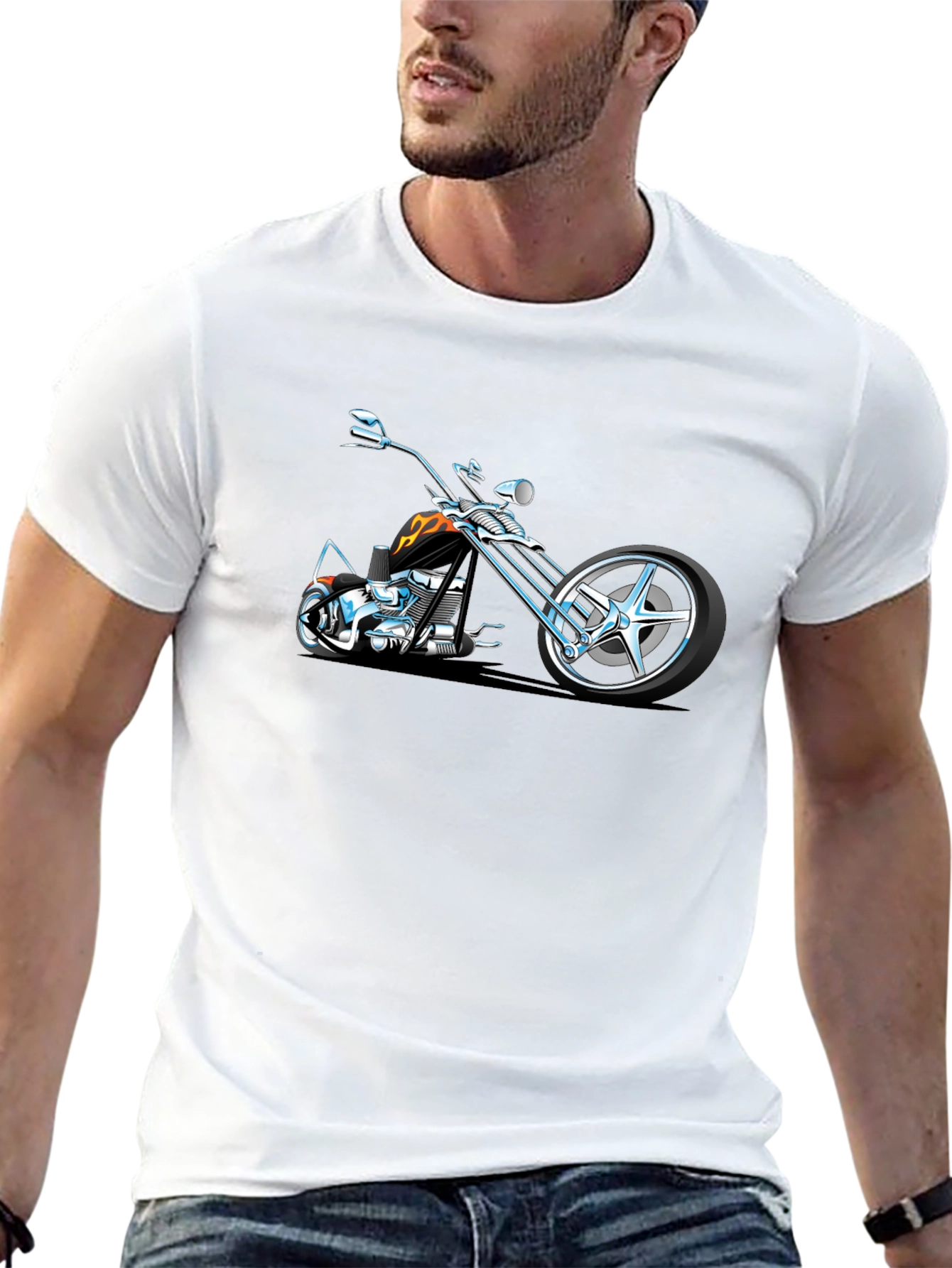 Cool Motorcycle Graphic Tee - Black