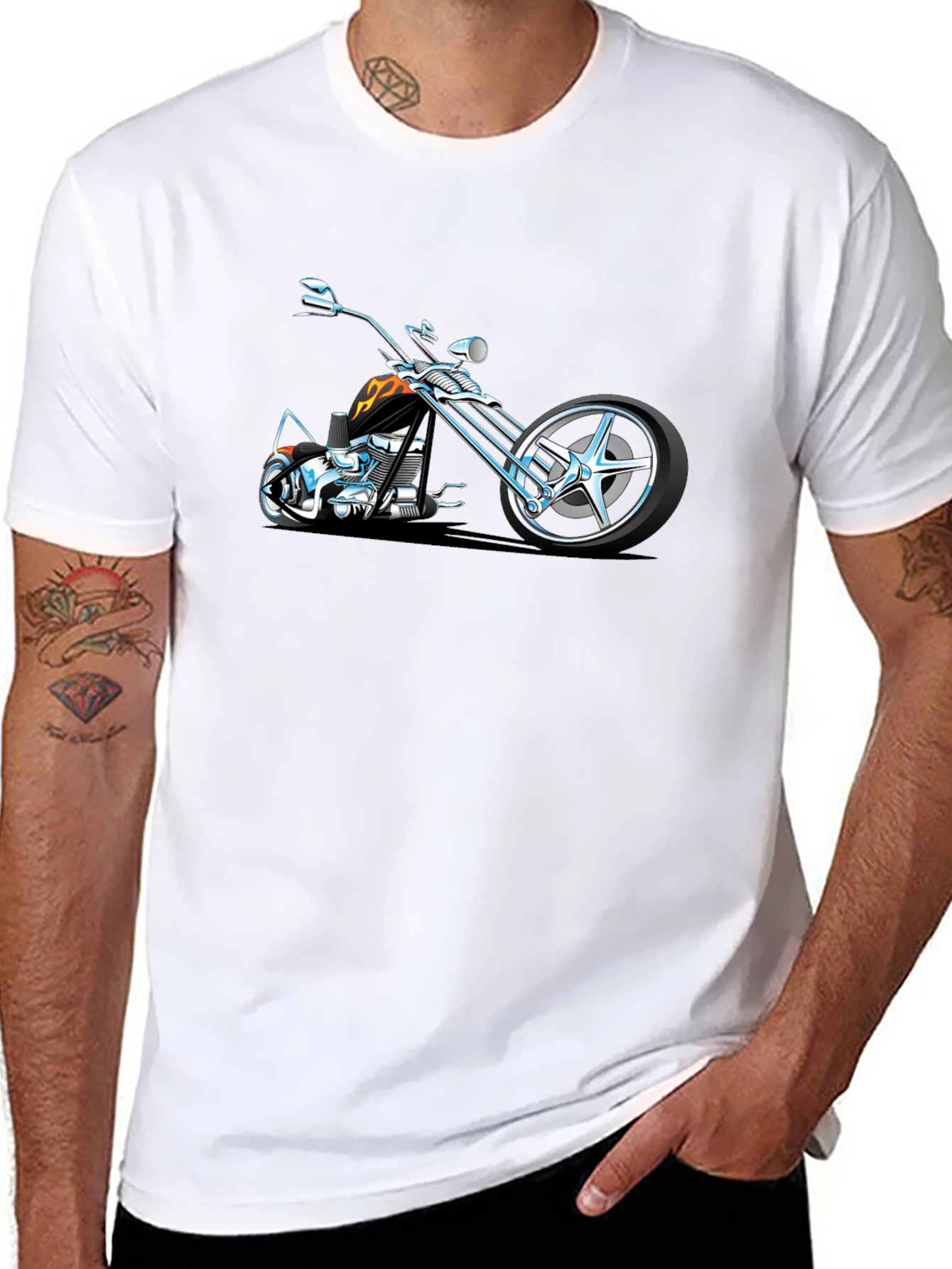 Cool Motorcycle Graphic Tee - Black
