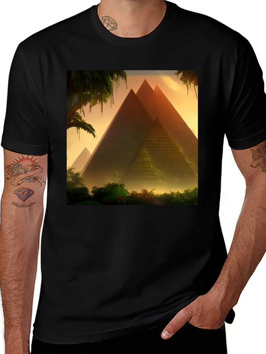 Pyramid Graphic T-Shirt - Egypt Landscape Tee