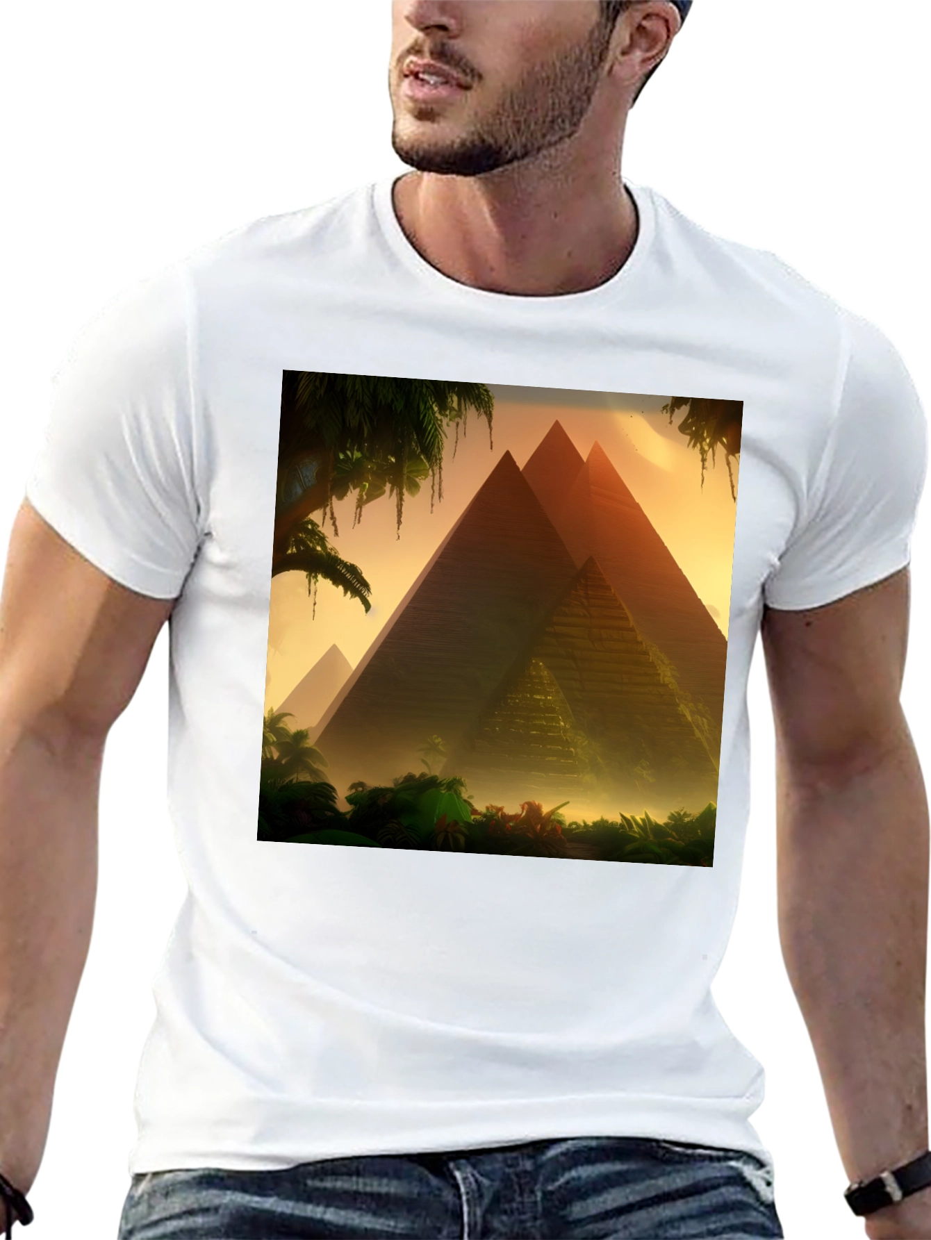Pyramid Graphic T-Shirt - Egypt Landscape Tee