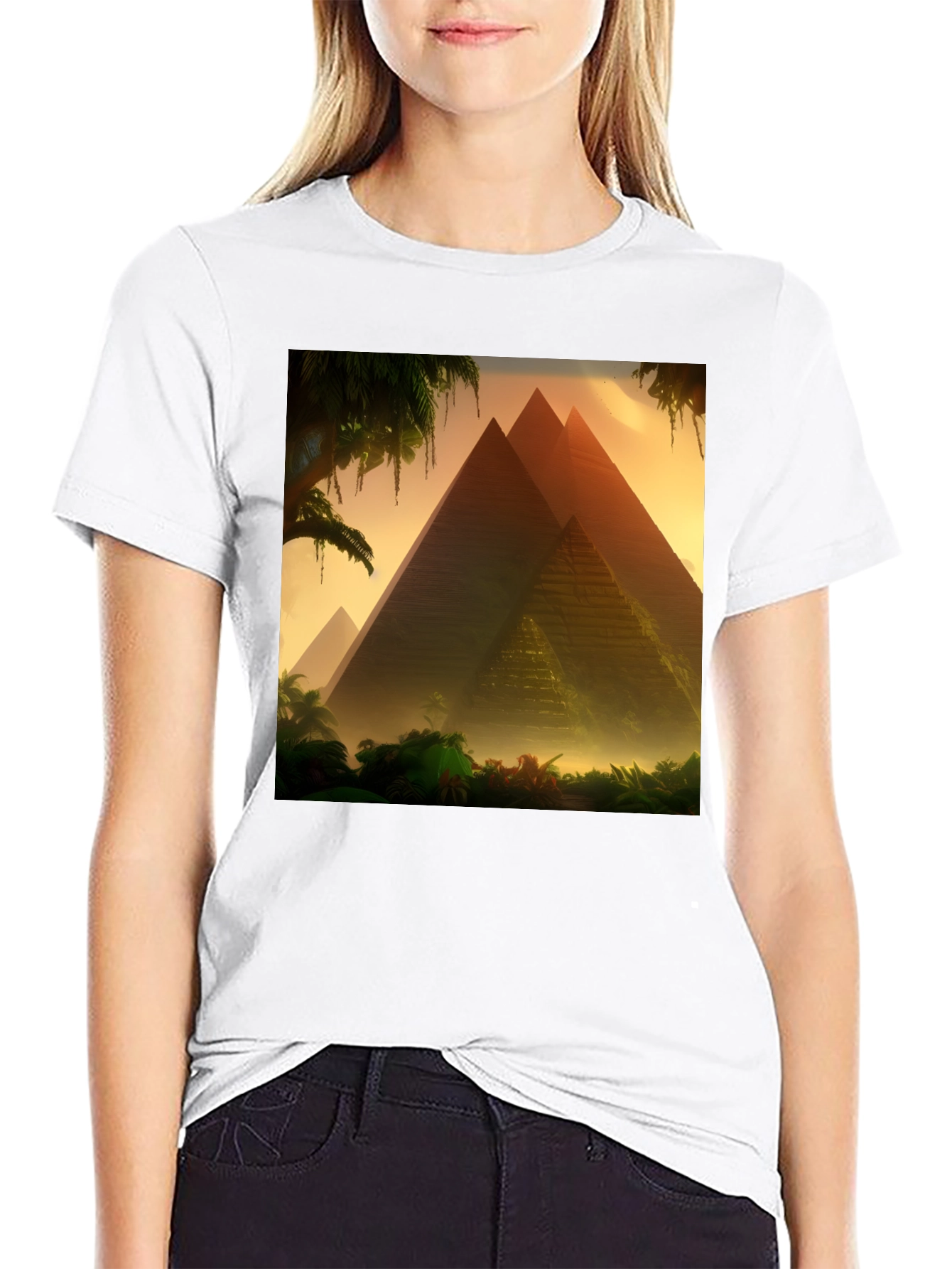 Pyramid Graphic T-Shirt - Egypt Landscape Tee