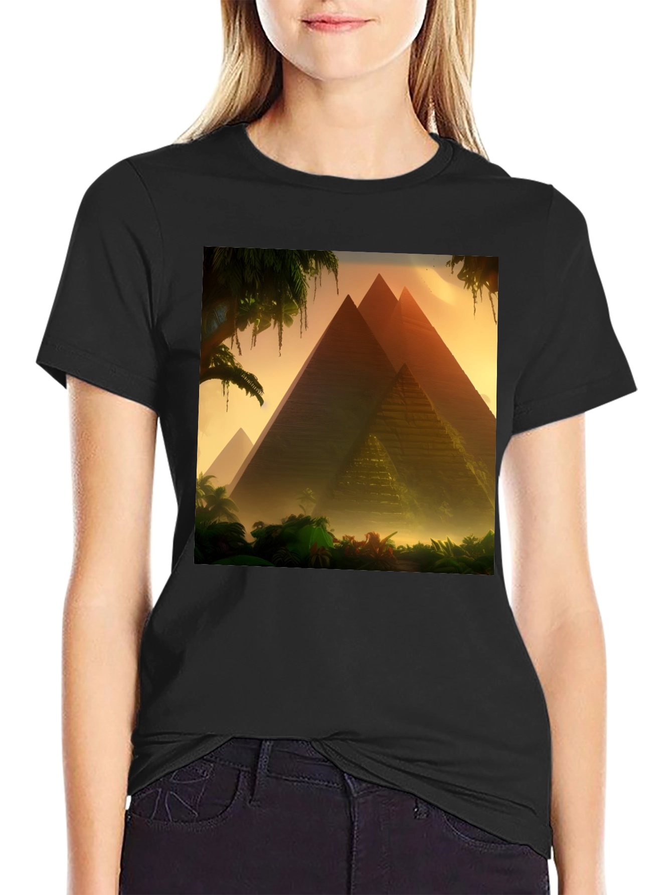 Pyramid Graphic T-Shirt - Egypt Landscape Tee