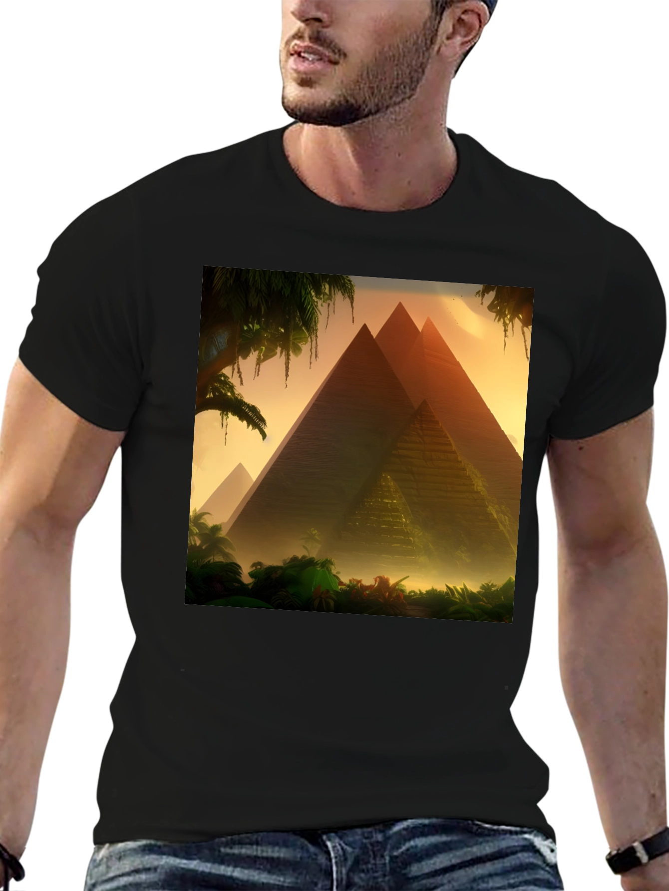 Pyramid Graphic T-Shirt - Egypt Landscape Tee