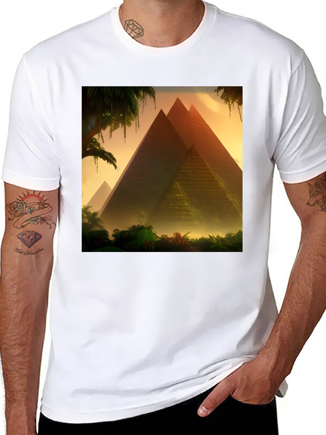 Pyramid Graphic T-Shirt - Egypt Landscape Tee