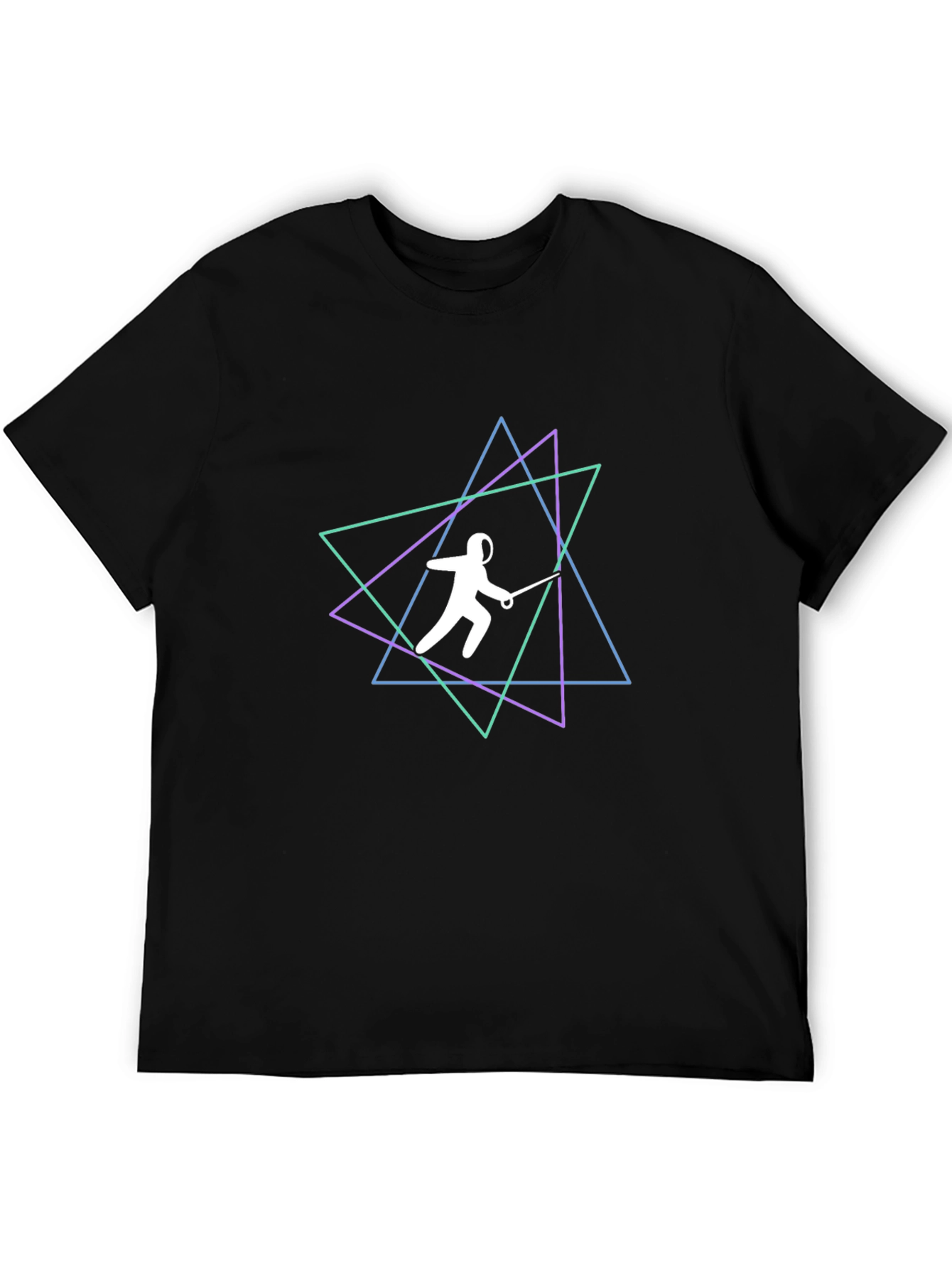 Fencing Star T-Shirt - Neon Geometric Design