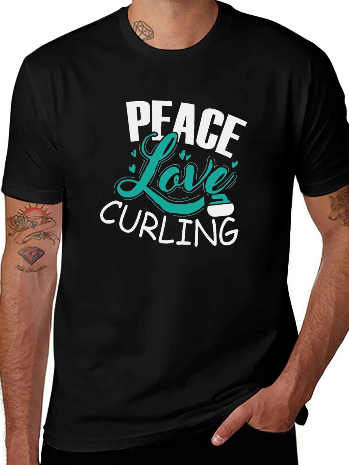 Peace Love Curling Graphic T-Shirt