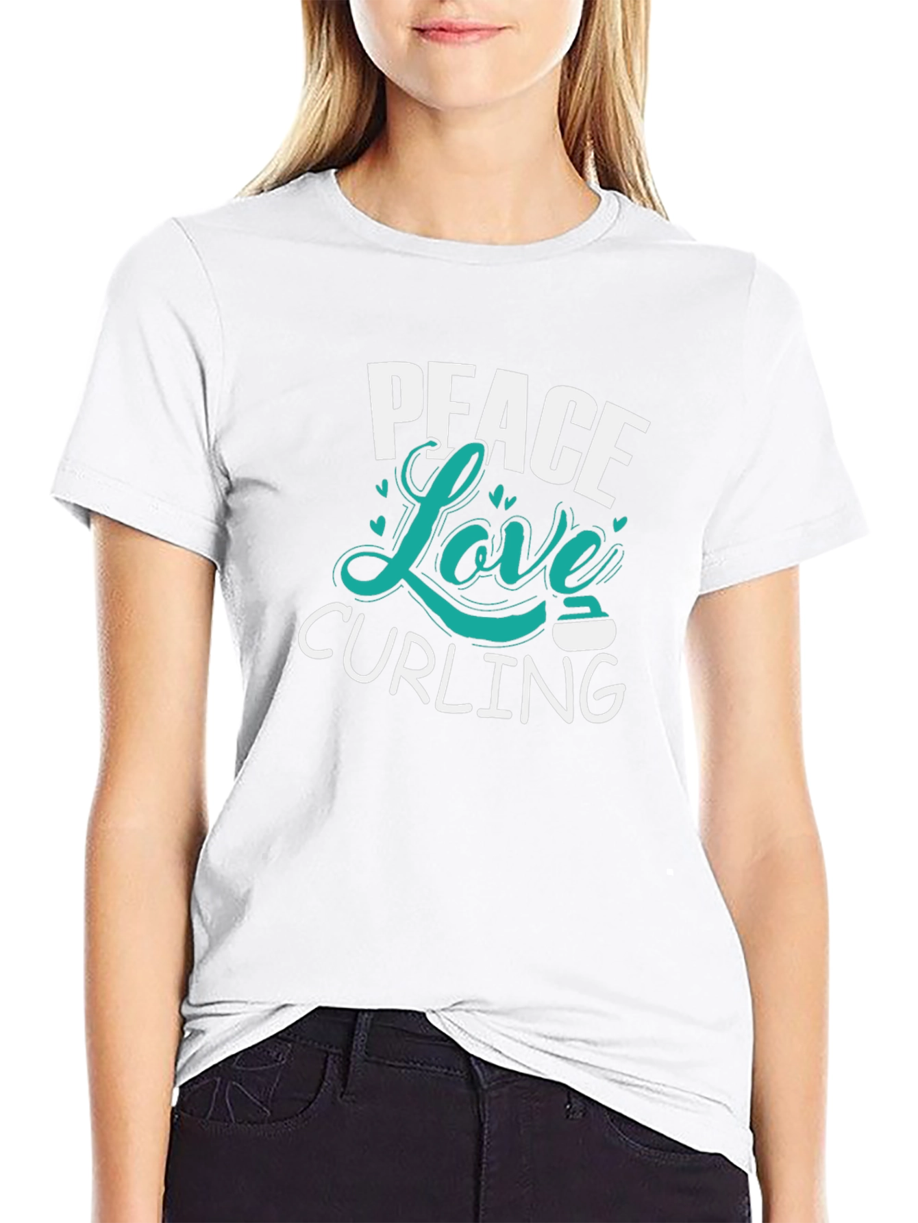 Peace Love Curling Graphic T-Shirt