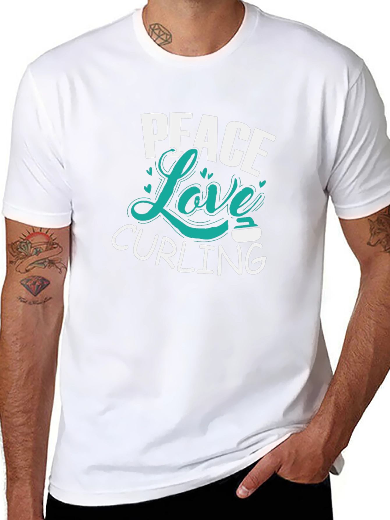 Peace Love Curling Graphic T-Shirt