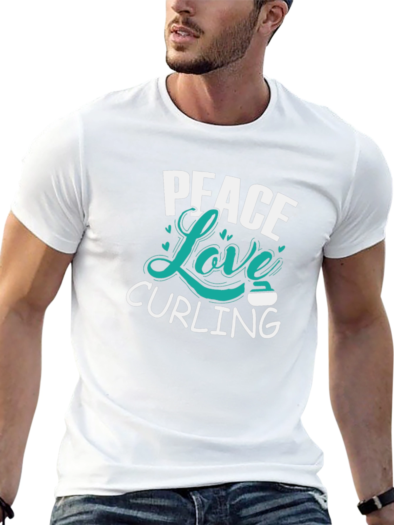 Peace Love Curling Graphic T-Shirt