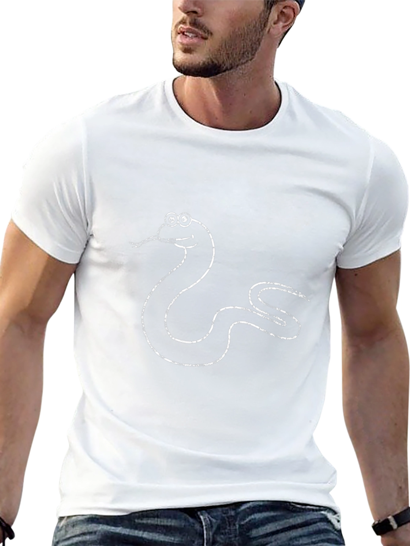 Funny Snake Graphic T-Shirt - Black
